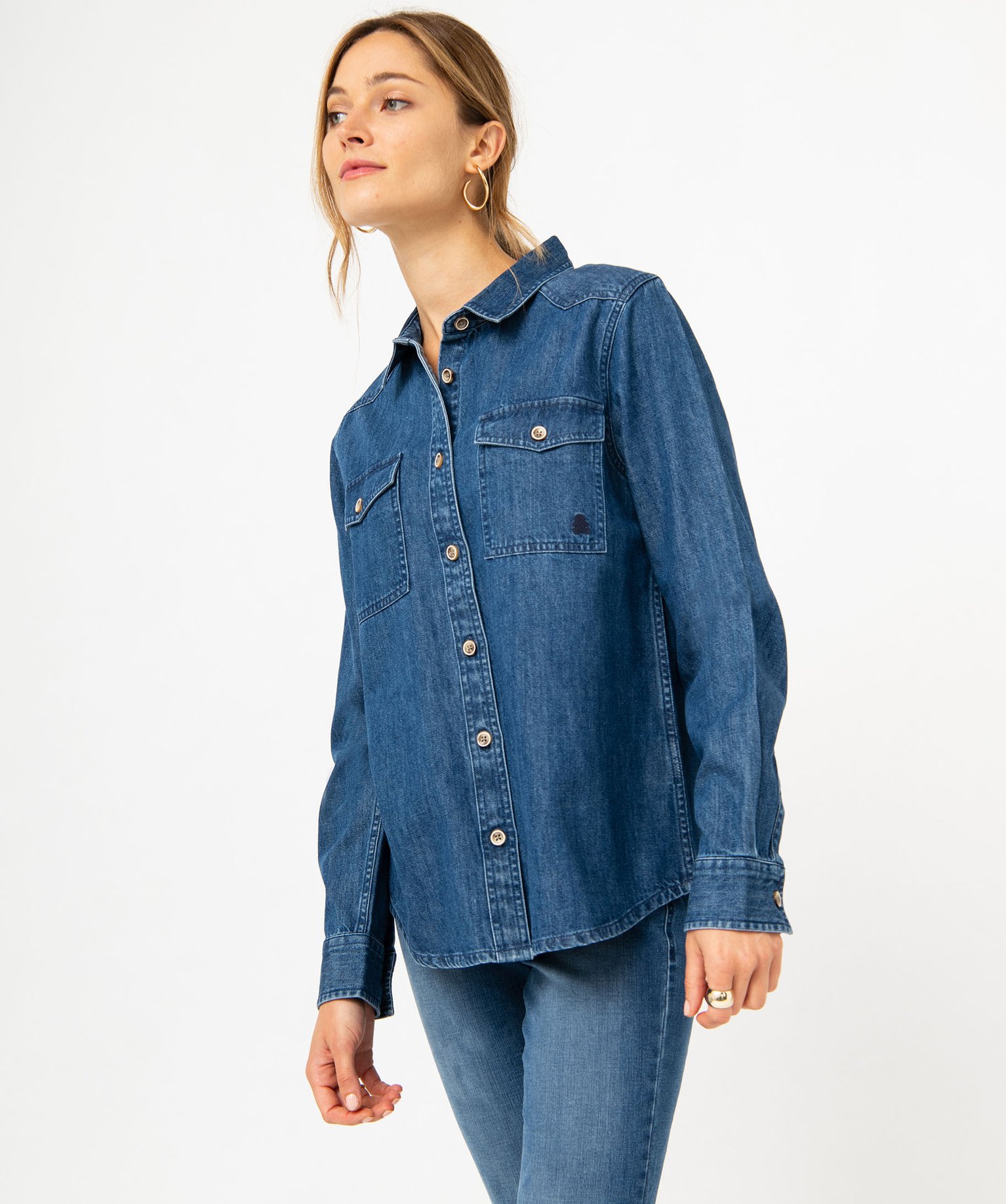 Chemise En Jean Paisse Femme Lulucastagnette Denim Gemo