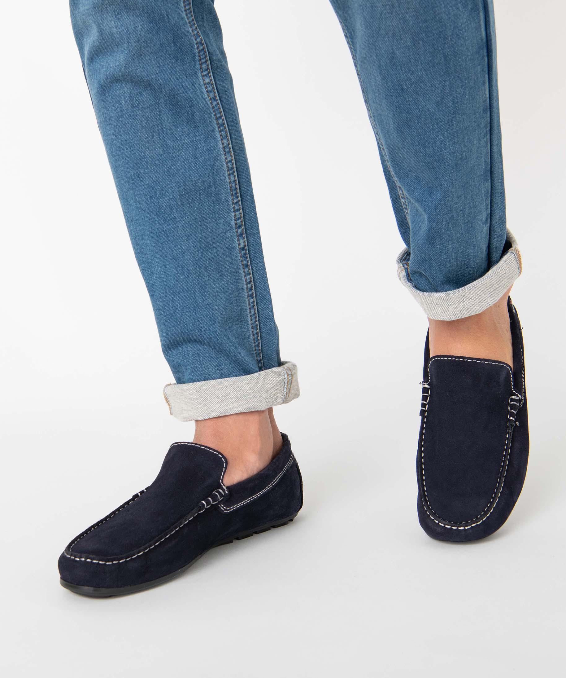 Mocassins homme unis dessus et interieur cuir