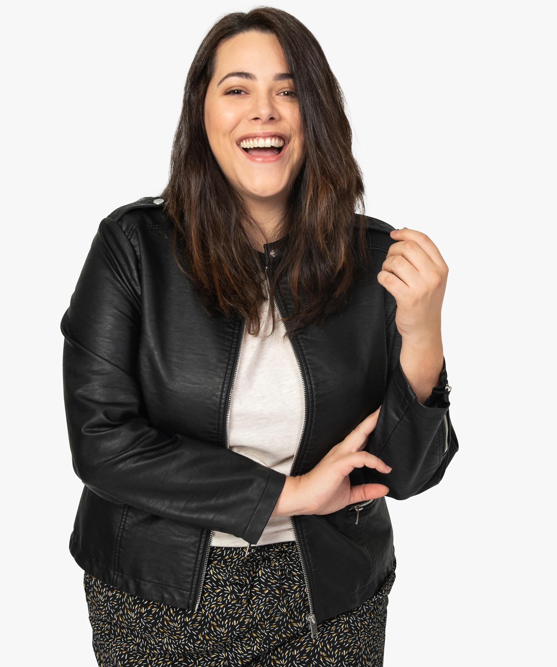 Suedine Noir Veste Biker SuÃ©dine Gemo Veste Suedine