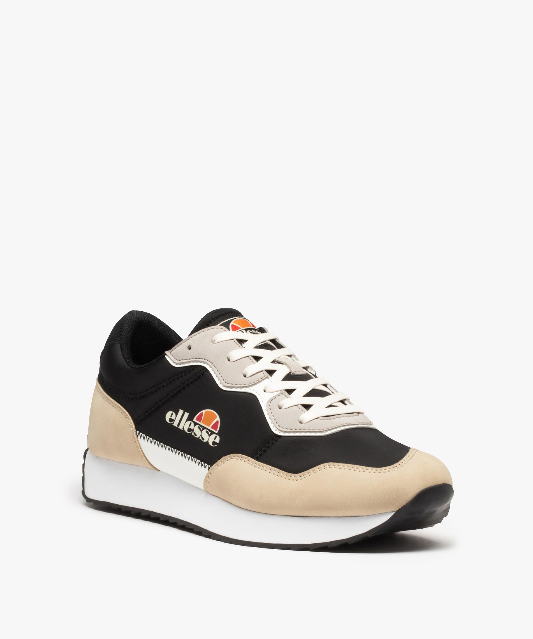 Baskets homme a lacets bi matiere Ellesse noir GEMO