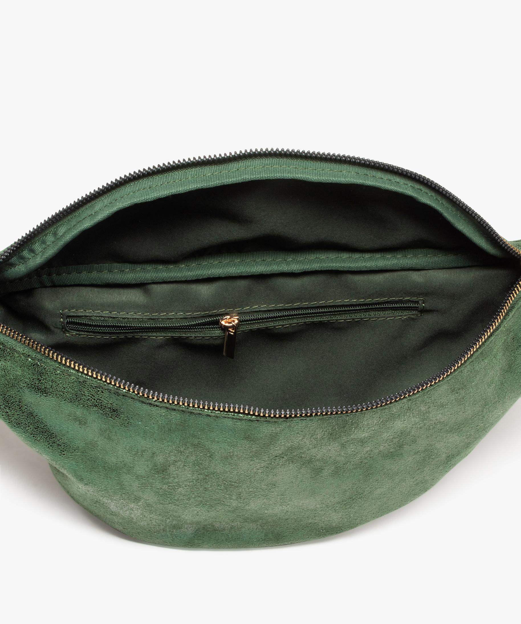 Sac banane grand format brillant femme vert GEMO