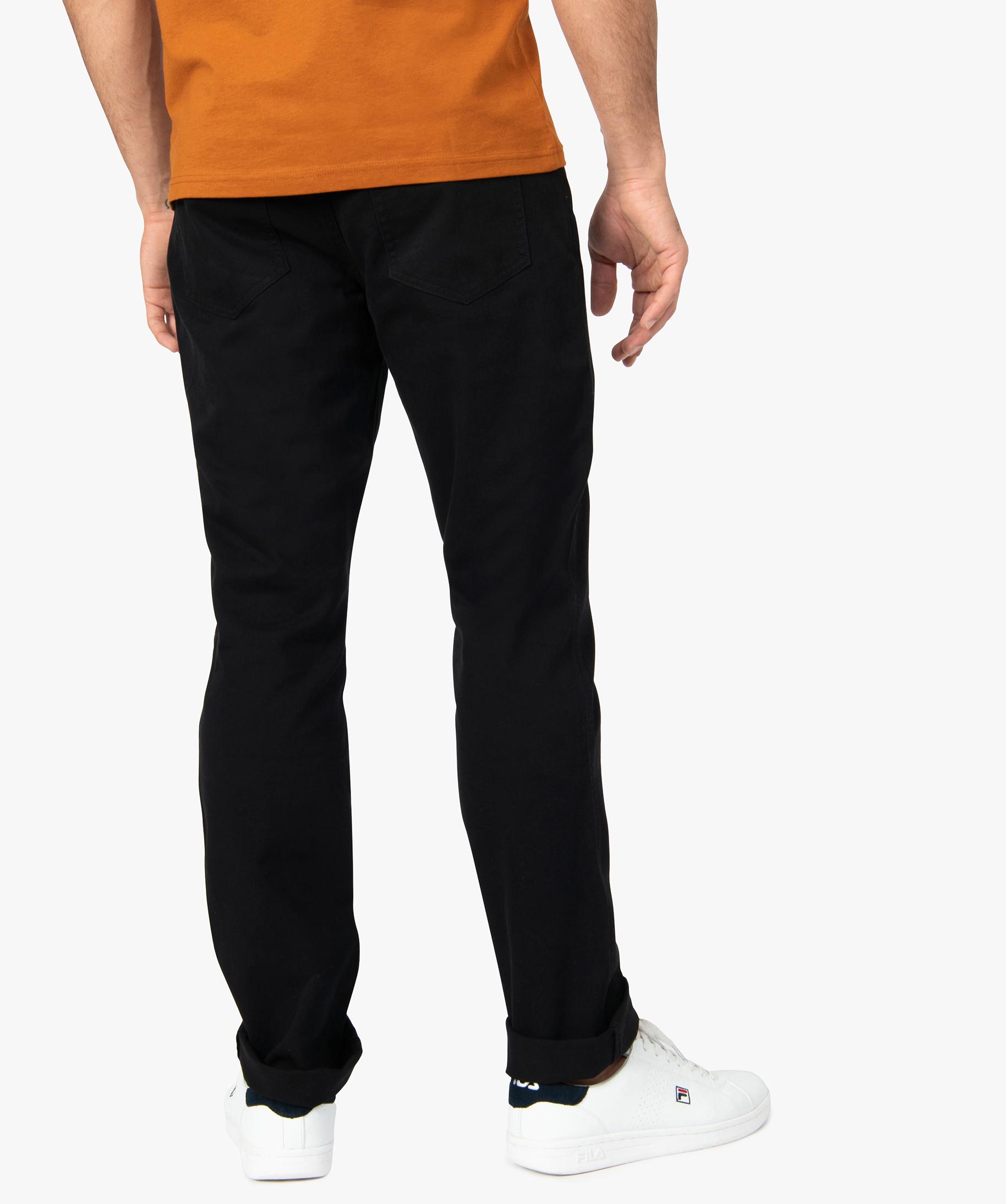 Pantalon homme 5 poches coupe regular en toile unie noir GEMO