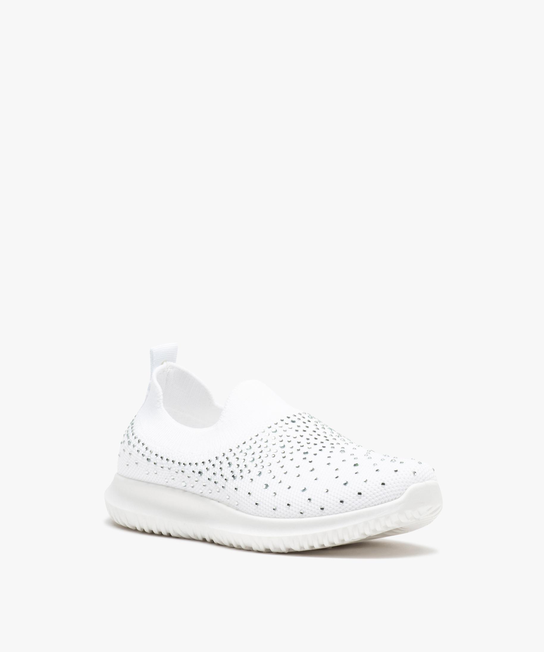 Baskets fille running unies a strass et sans lacets