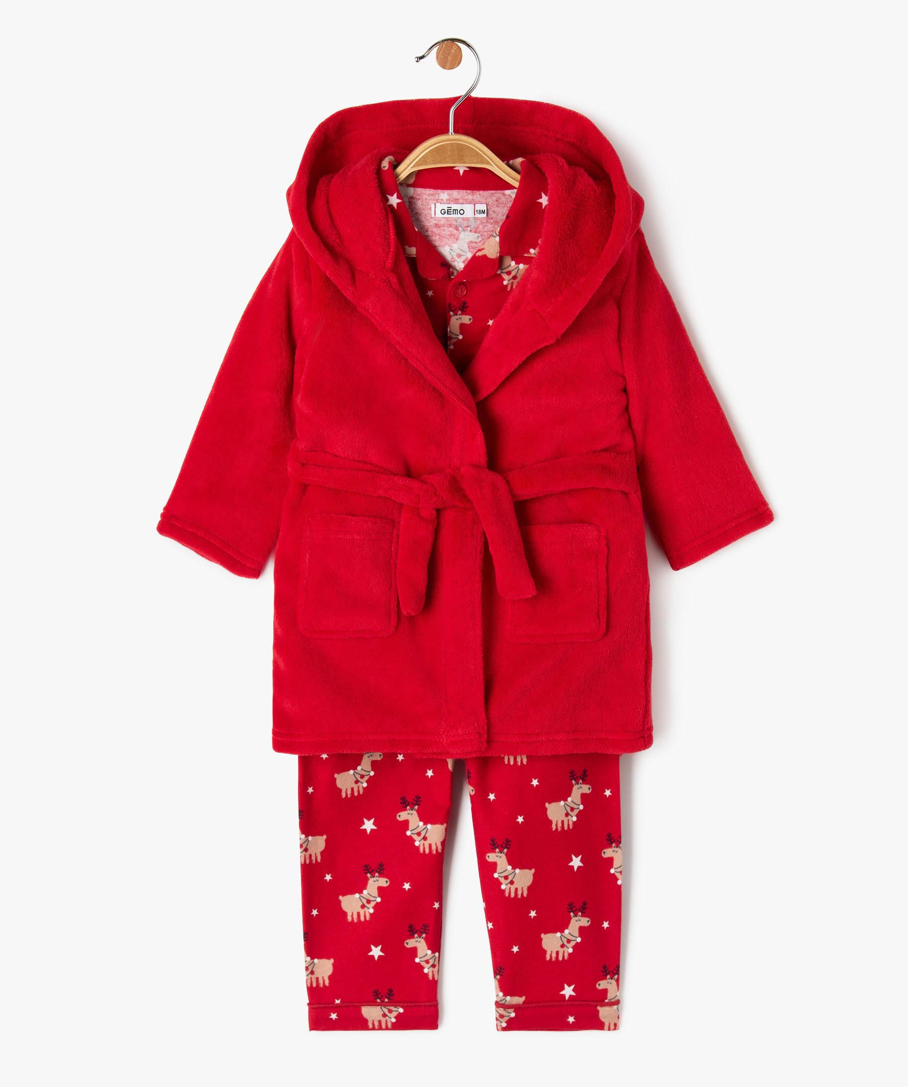Ensemble de nuit 3 pi ces sp cial No l pyjama robe de rouge