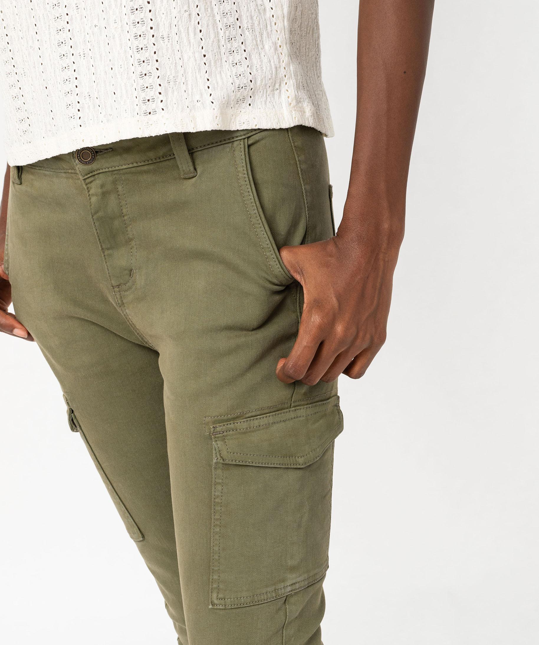 Pantalon cargo coupe slim femme kaki GEMO