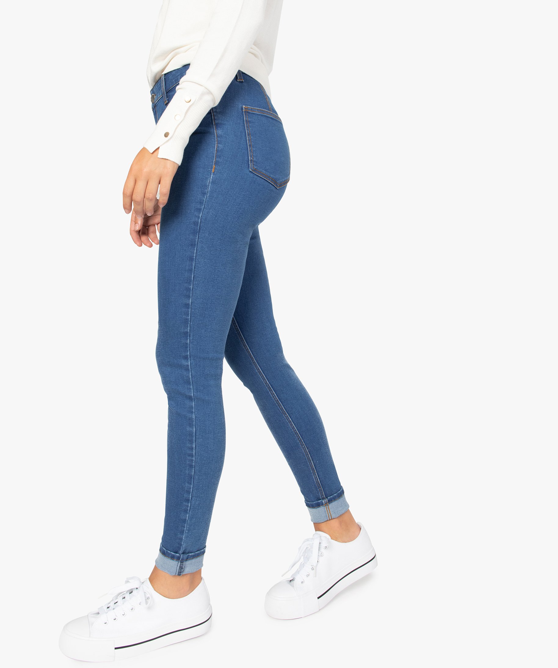 Jegging femme taille haute stone