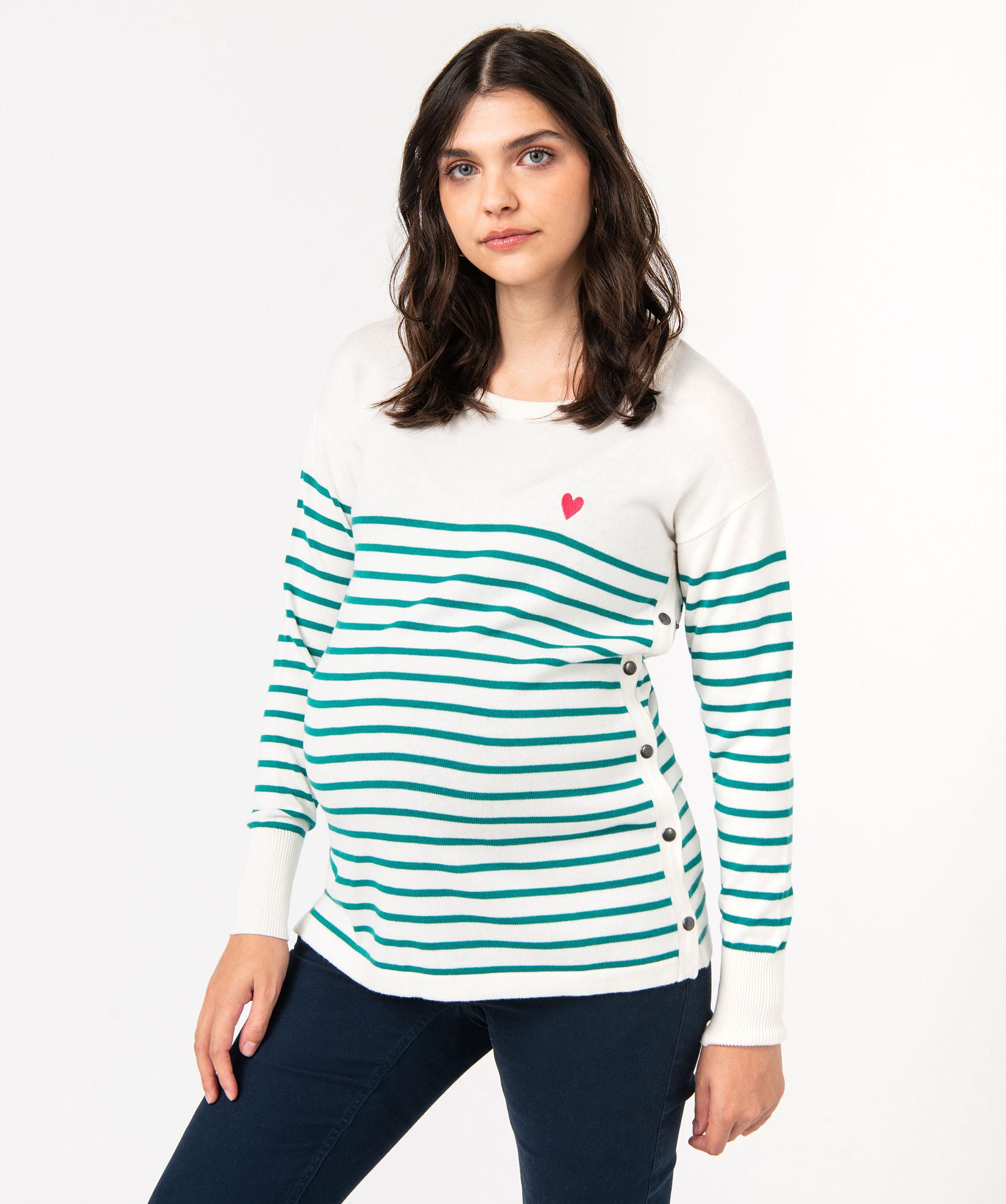 Pull de grossesse et d allaitement rayures raye GEMO