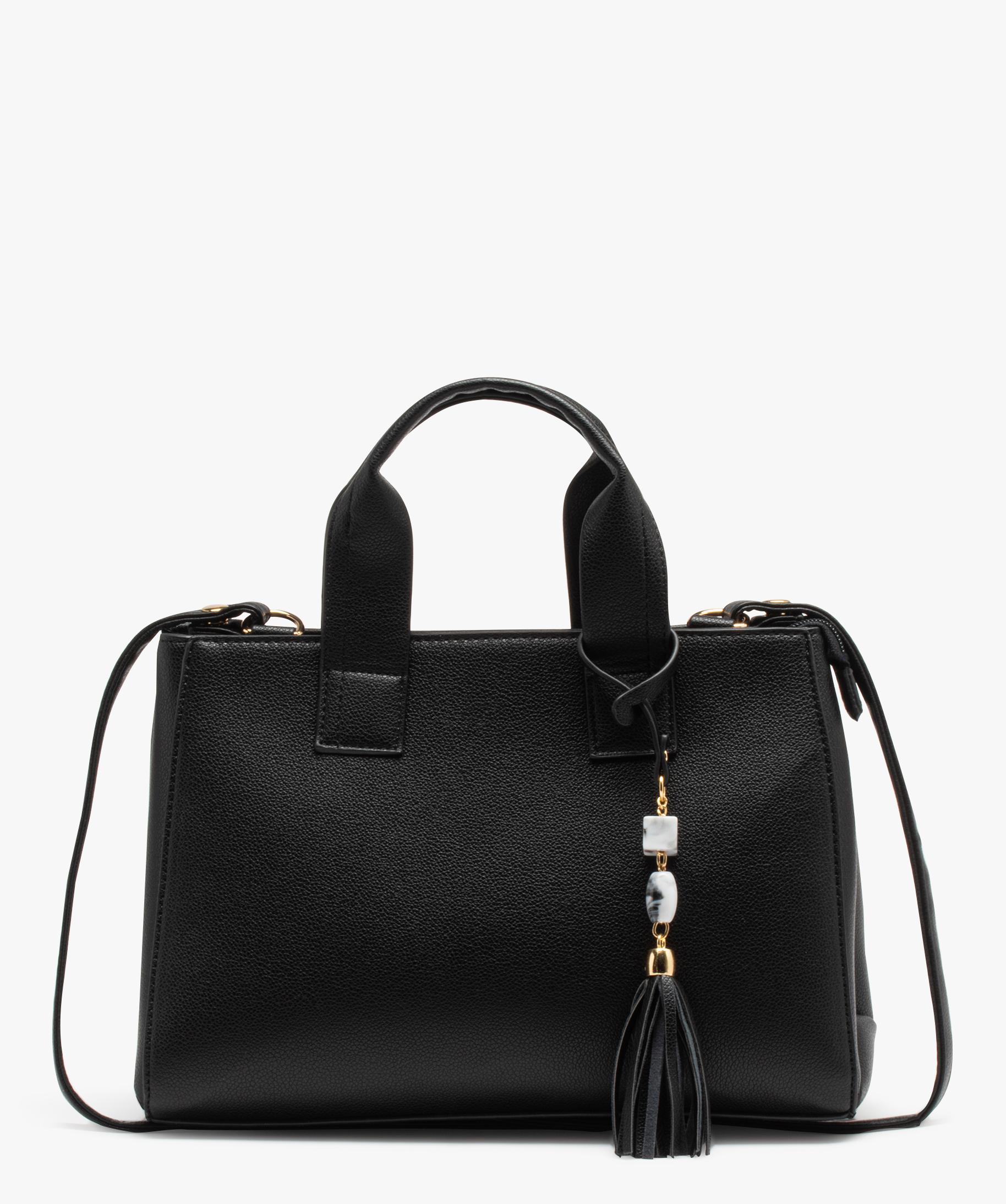 Sac a main a double compartiment femme noir GEMO