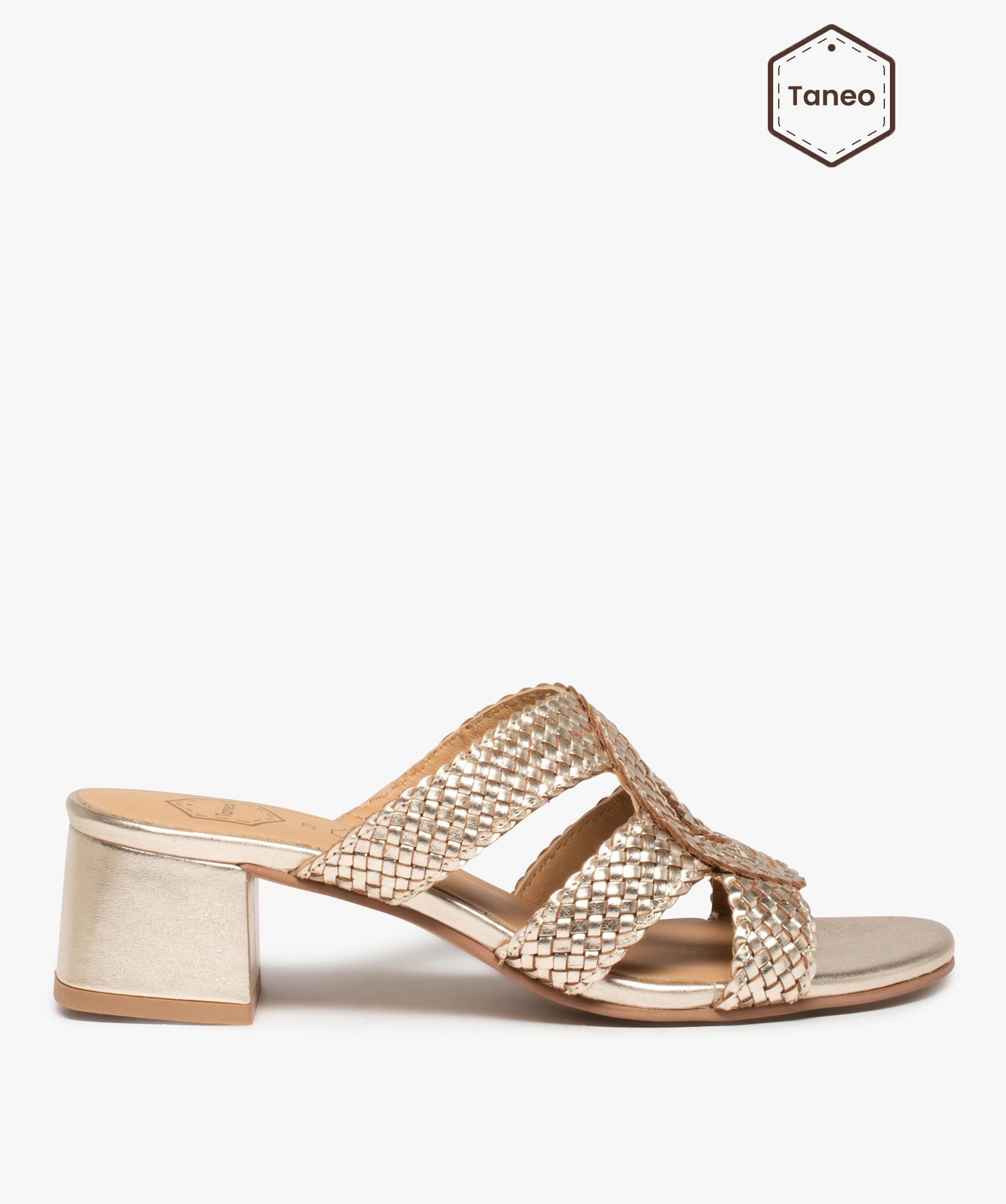 Mules cuir tressé shop