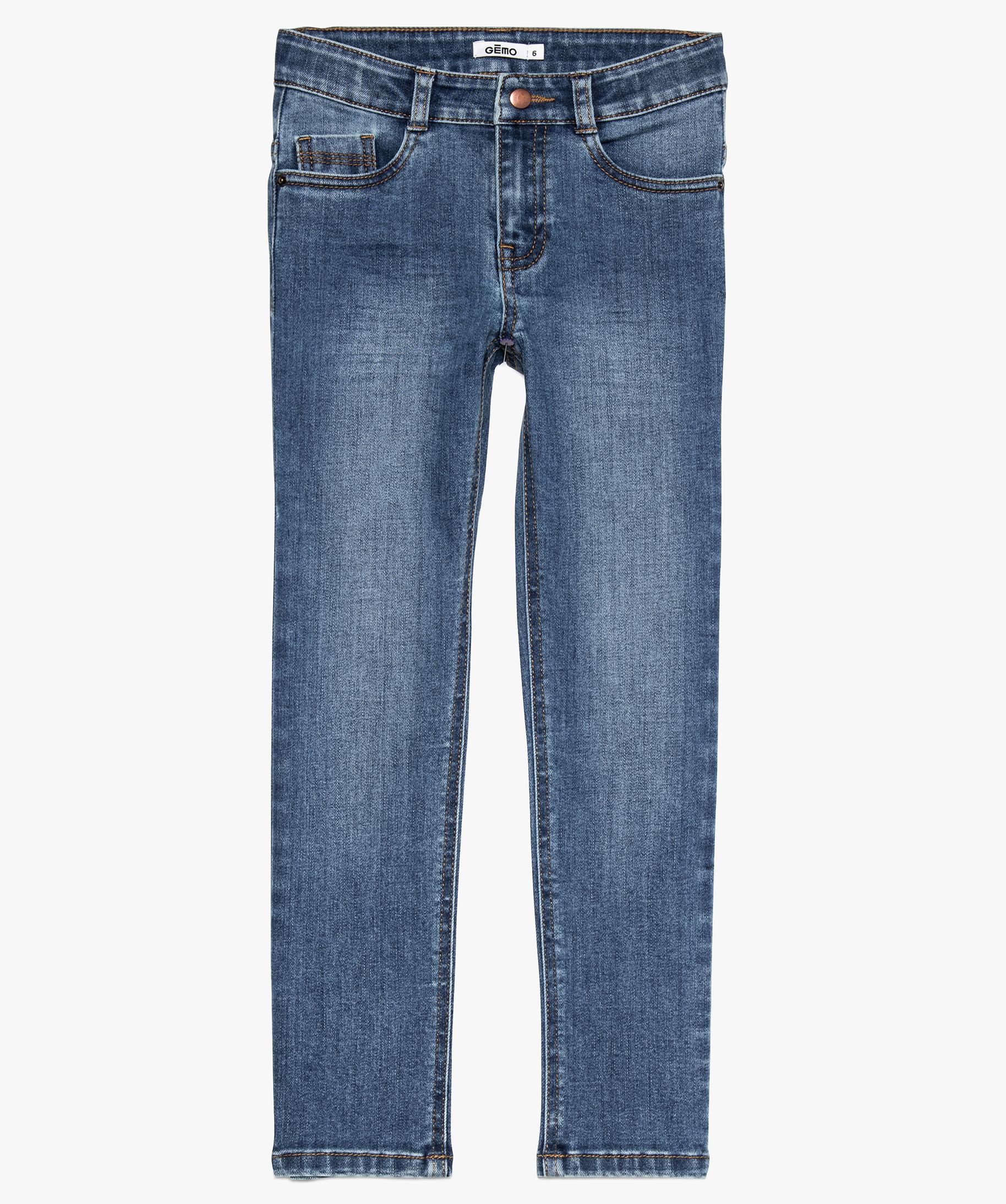 Jean Slim Garçon Name It - 70% Coton - Taille Mi-haute - Fermeture éclair - Bleu Denim