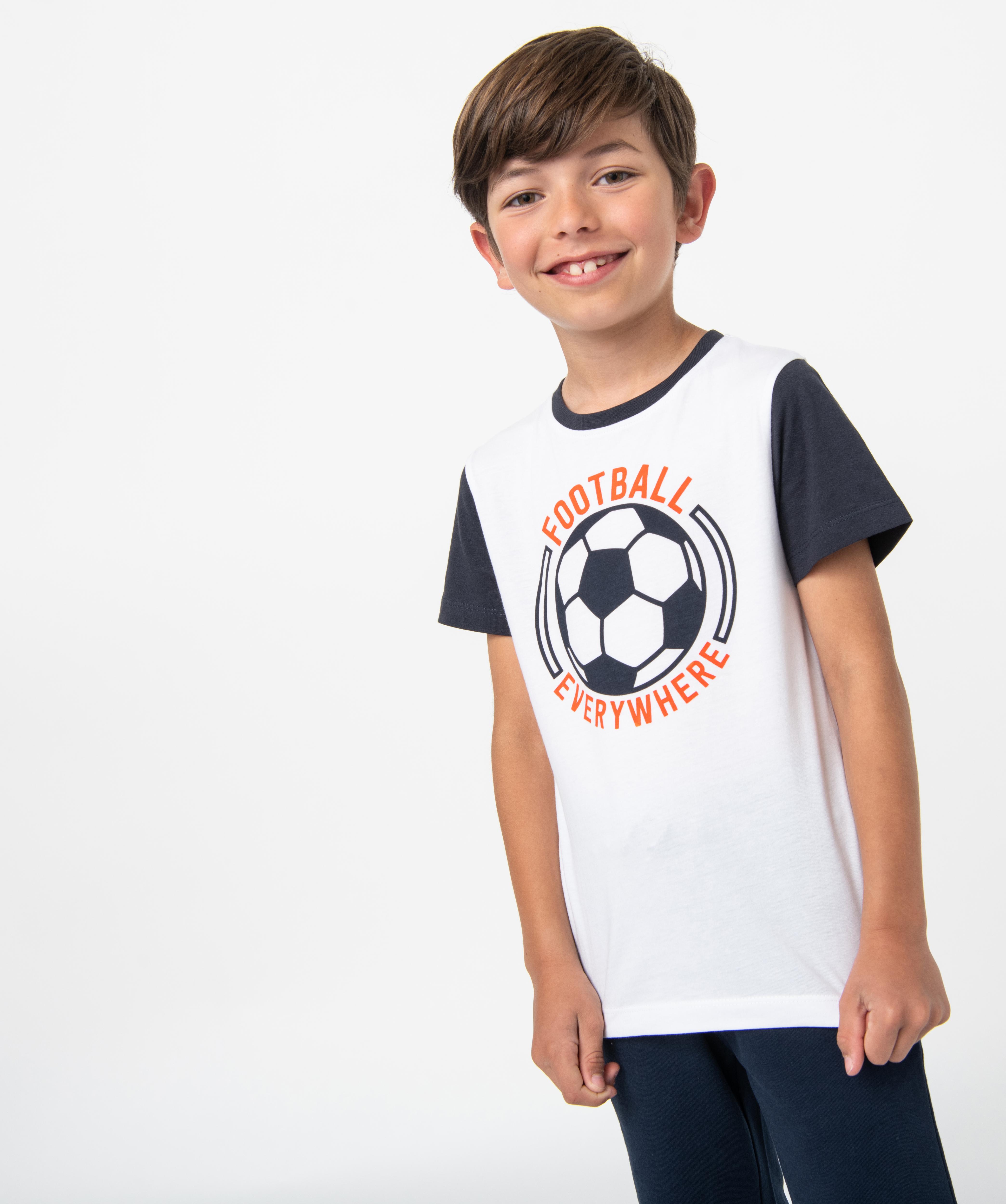 Maillot De Football Garçon Manches Courtes - 100% Polyester Respirant - Tailles 3-4 Ans à 15-16 Ans