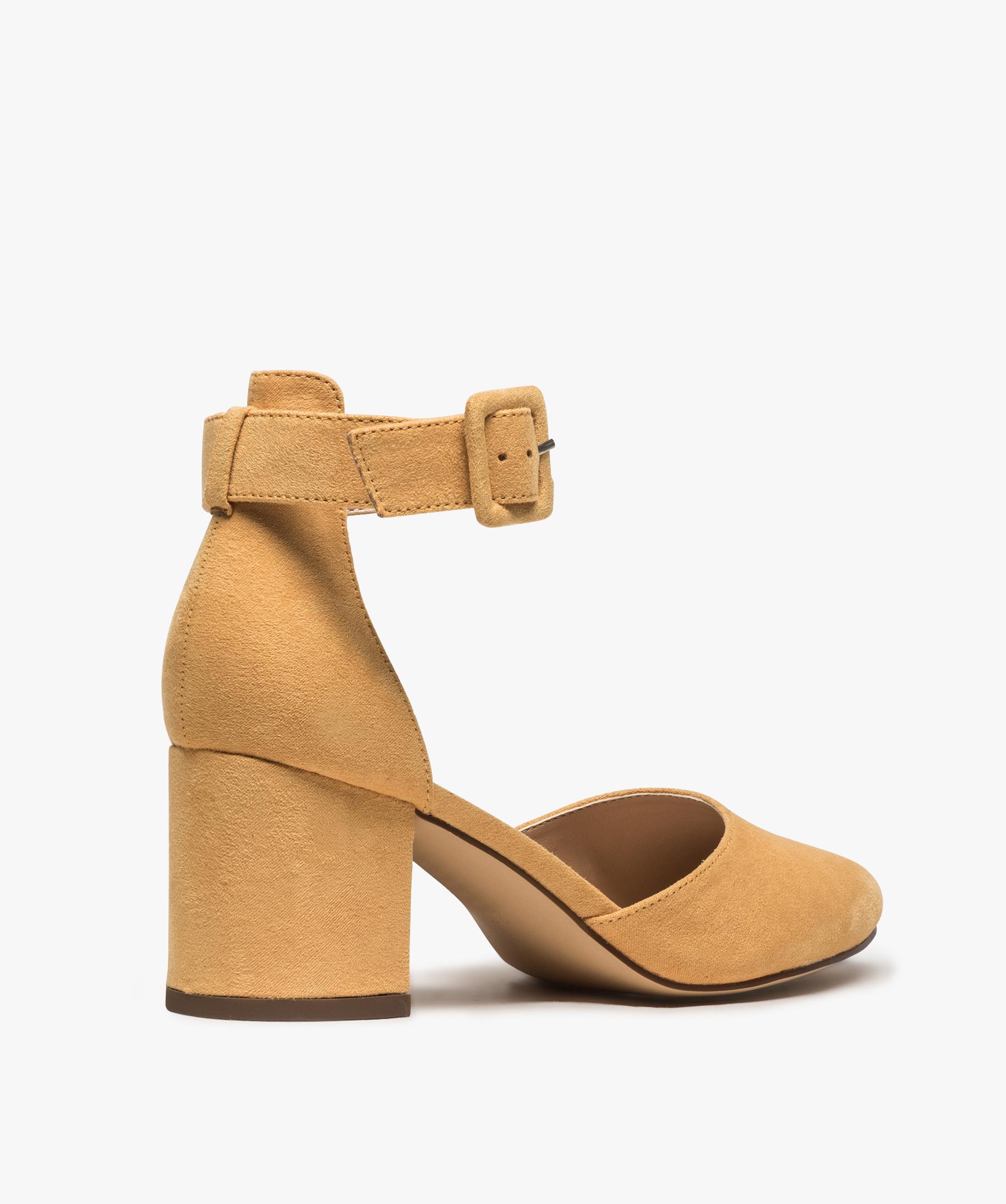 Escarpin suedine shop talon carre