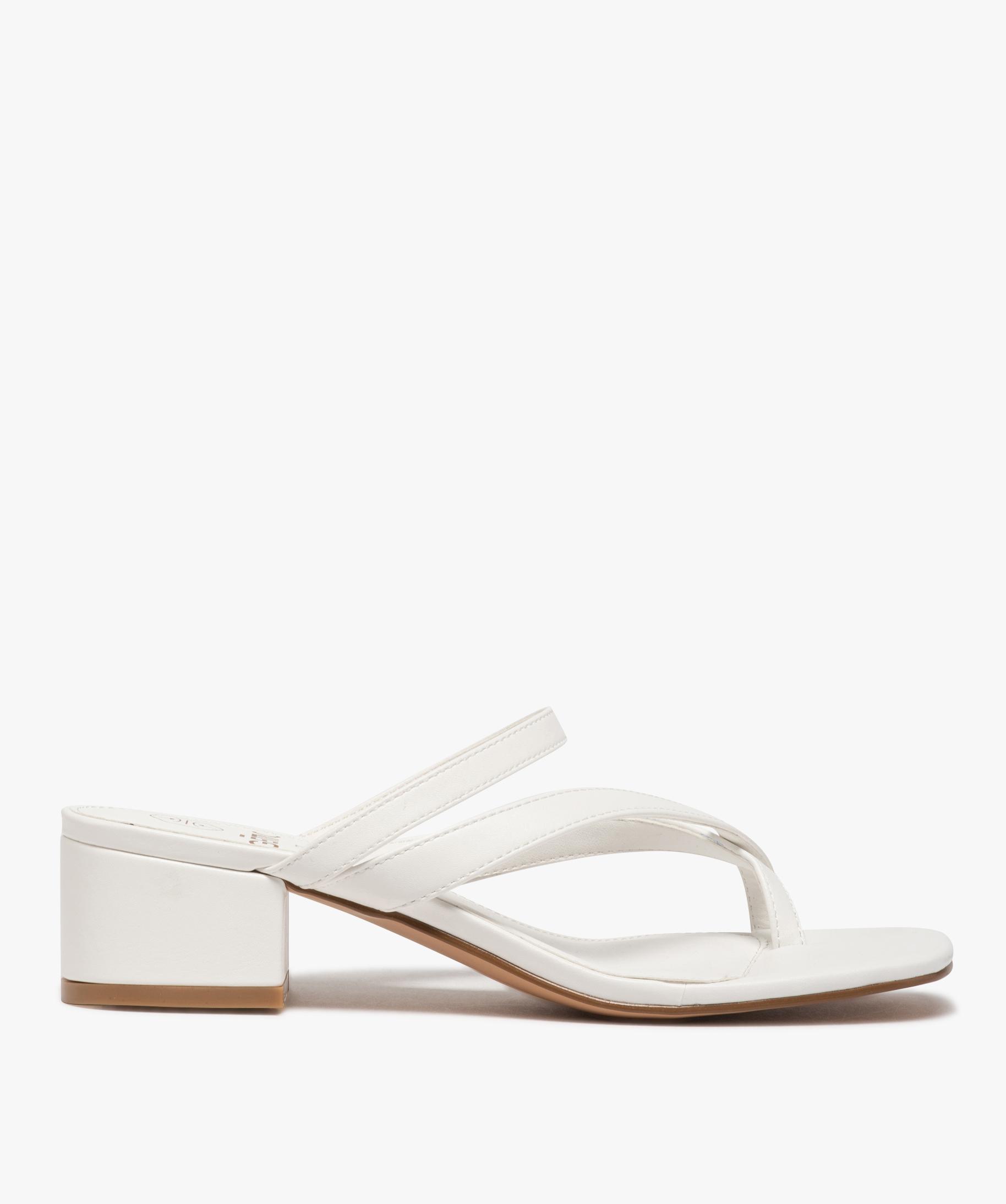 Mules femme unies a talon carre et fines brides
