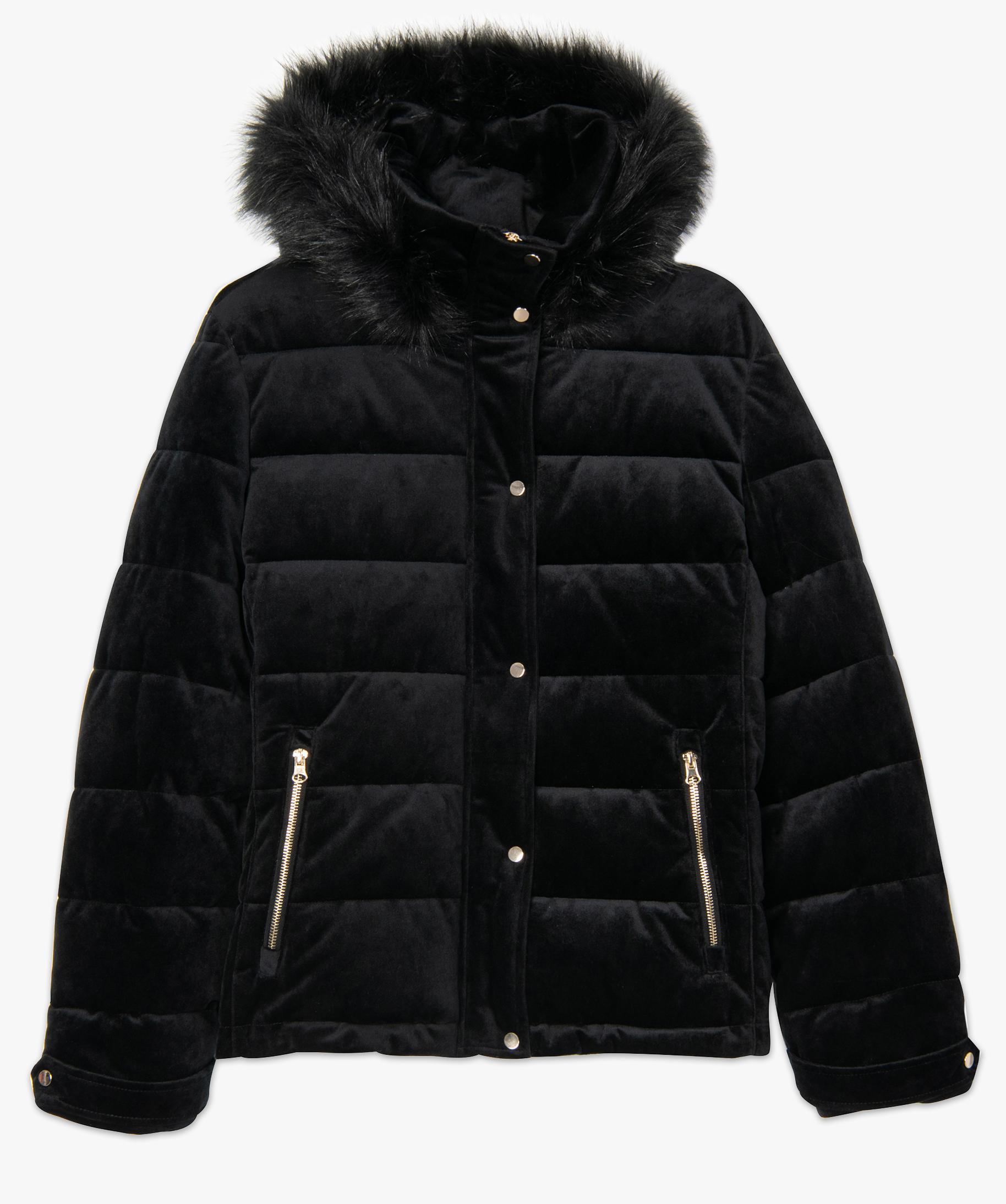 Parka femme en velours avec capuche duveteuse GEMO