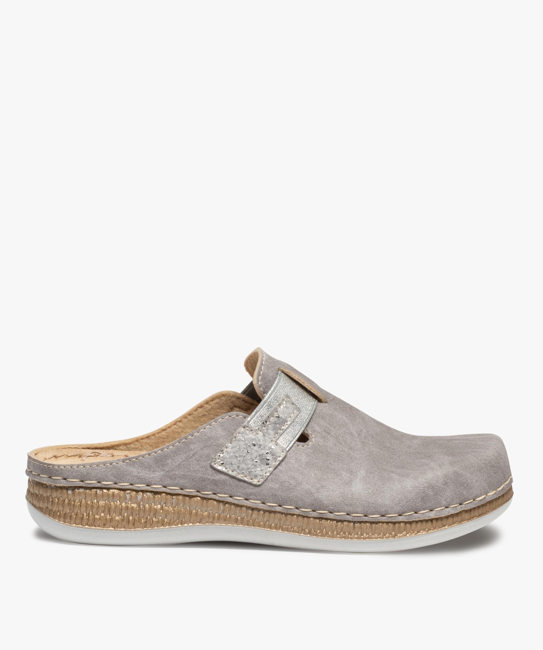 Sabots femme mules confort avec details metallises