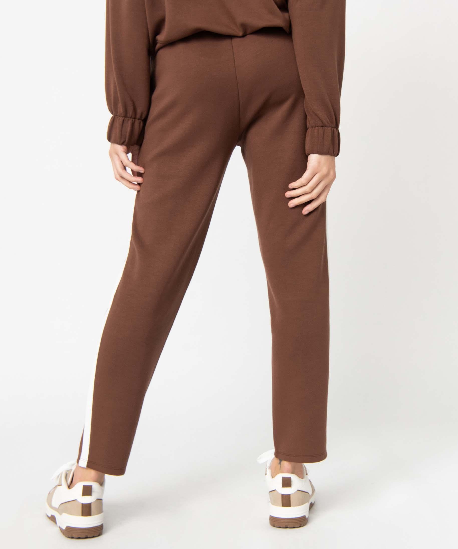 Pantalon de jogging femme avec bandes contrastantes sur les