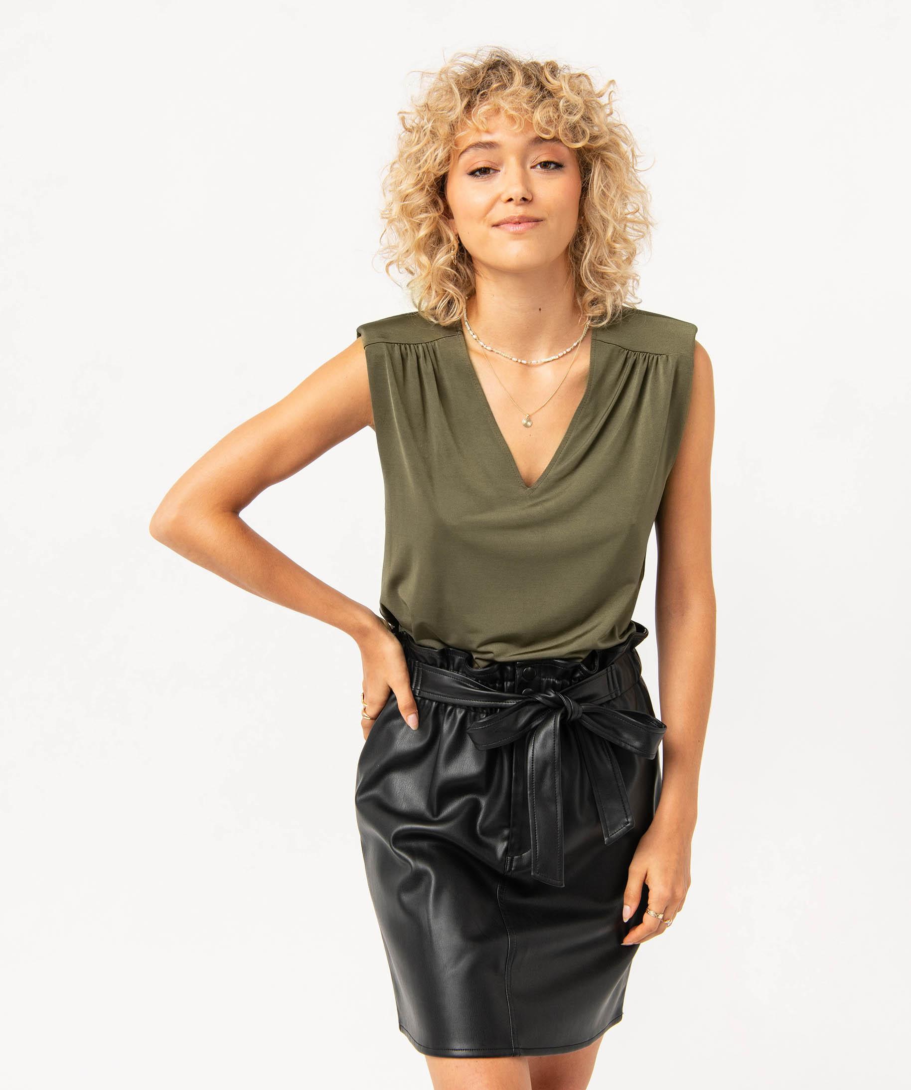 Tunique IKKS Grise Doublée - Taille 34 - Imprimé Carreaux - Sans Manches - Occasion TB