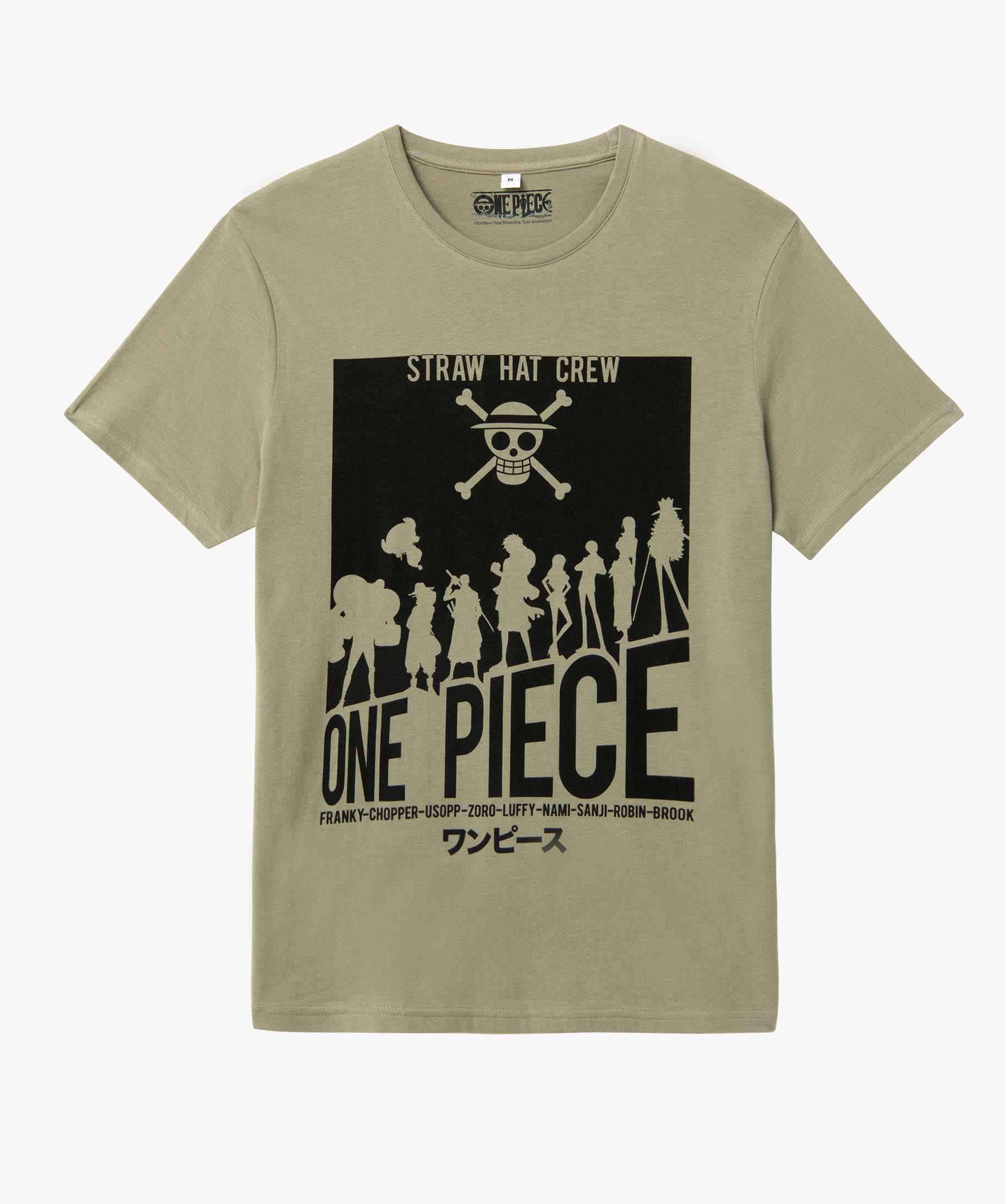 Tee shirt homme manches courtes imprim One Piece kaki GEMO
