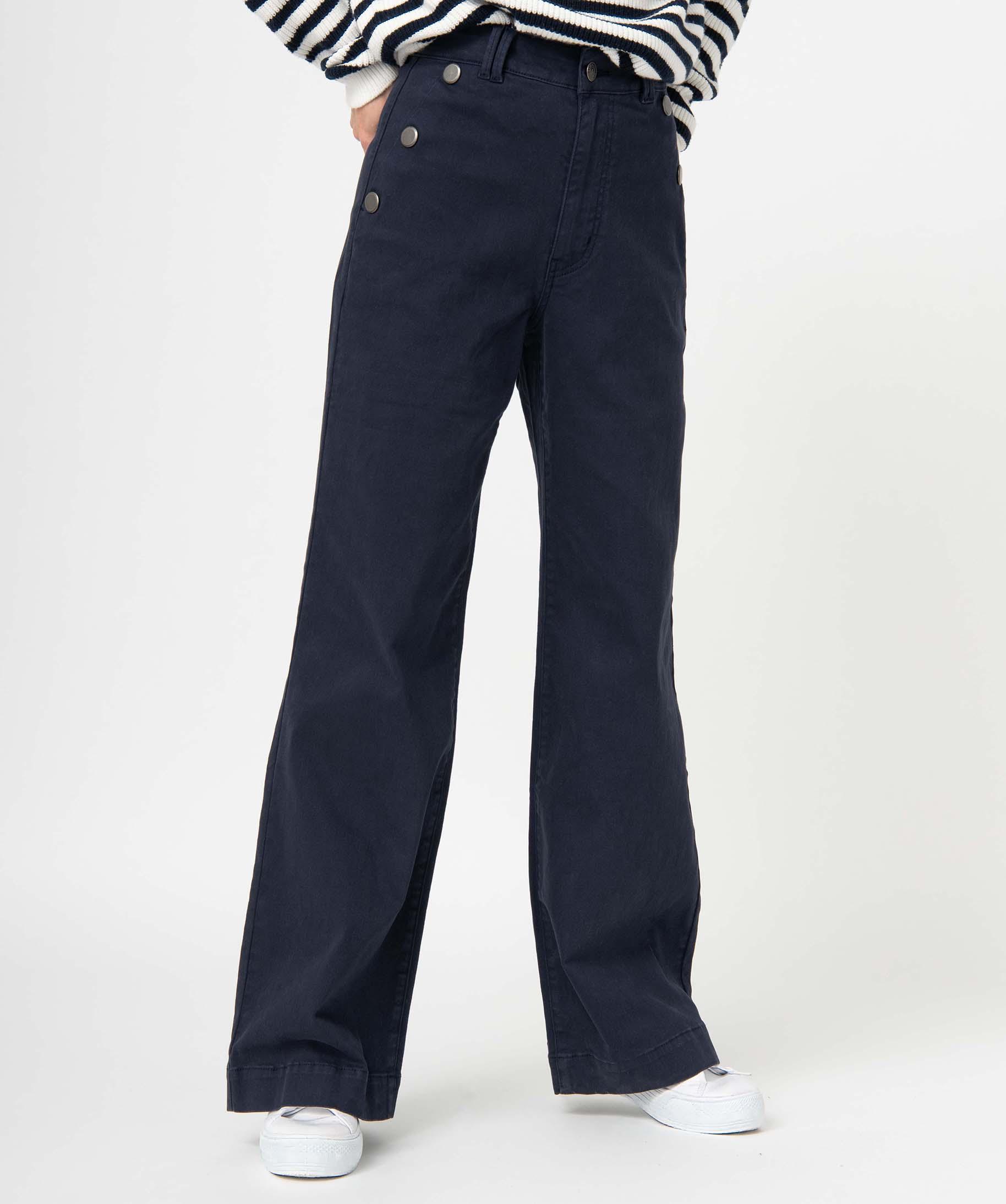 Pont Pantalon Bateau Femme Pantalon Large à Pont Noir Femme