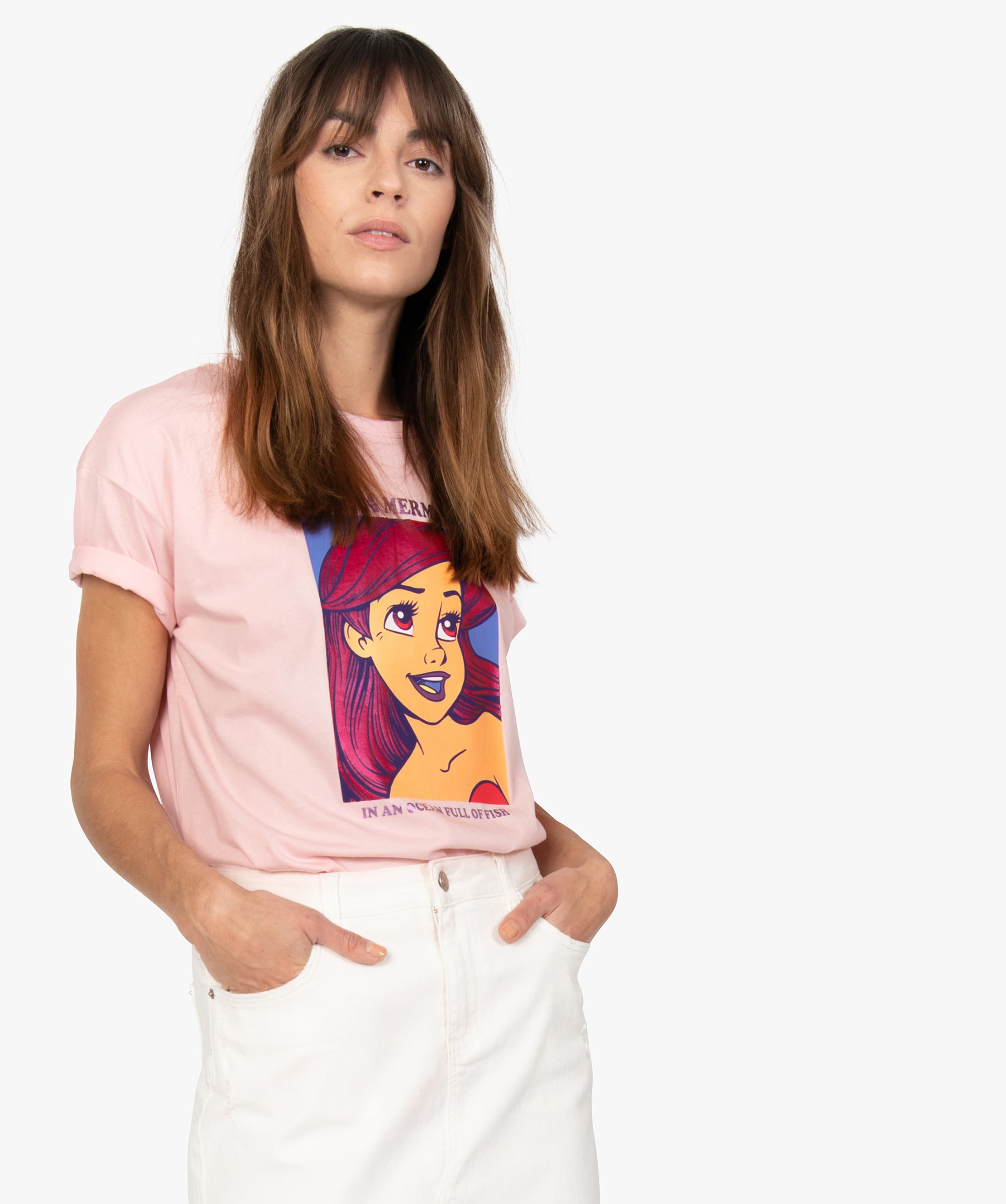 Tee-shirt femme à manches courtes avec message - Disney