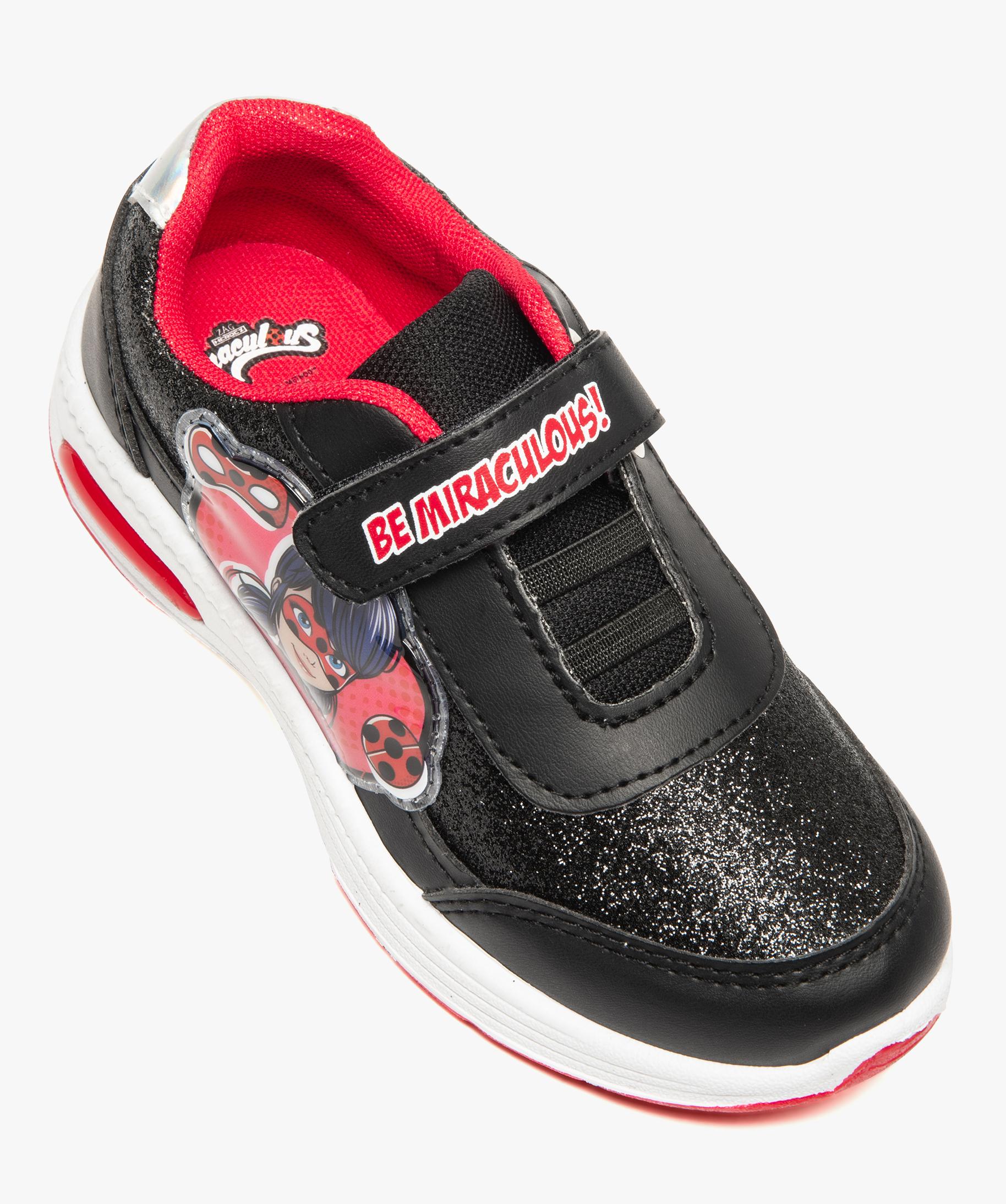 Baskets fille paillet es talon lumineux Miraculous noir GEMO
