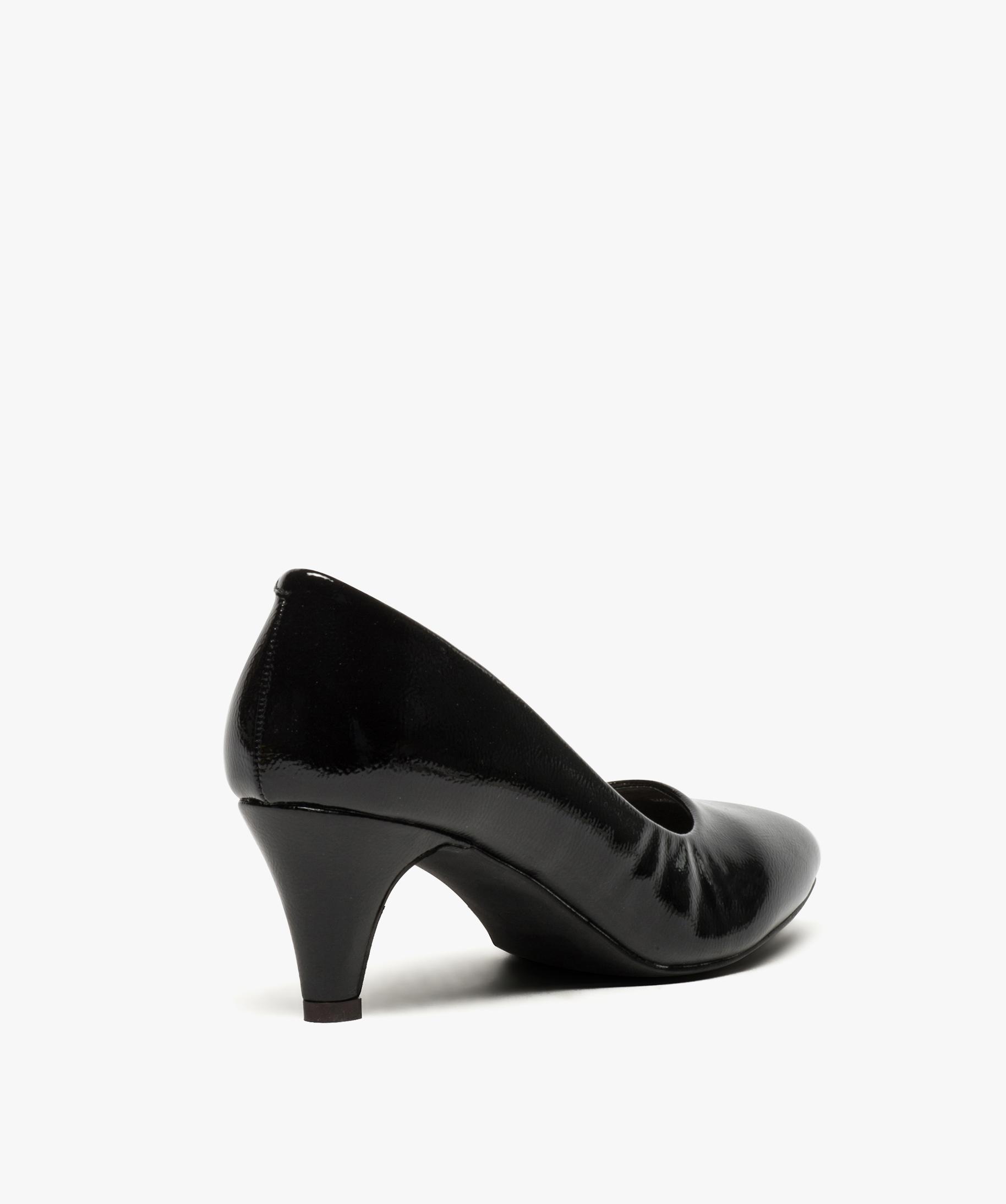 Escarpins femme vernis petit talon noir GEMO