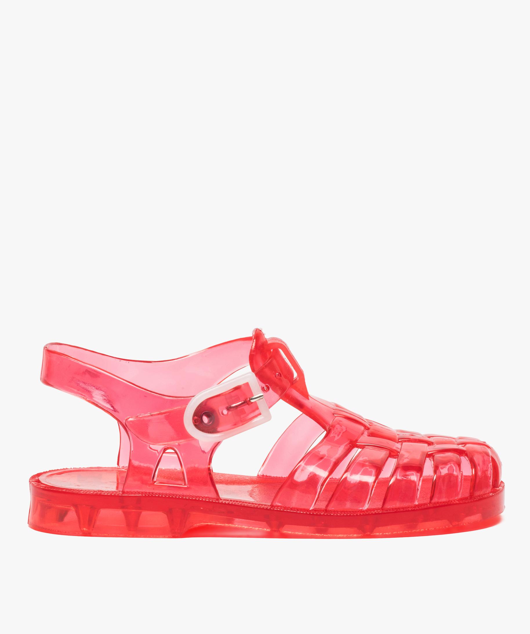 Sandales de plage bebe fille en plastique colore rouge GEMO
