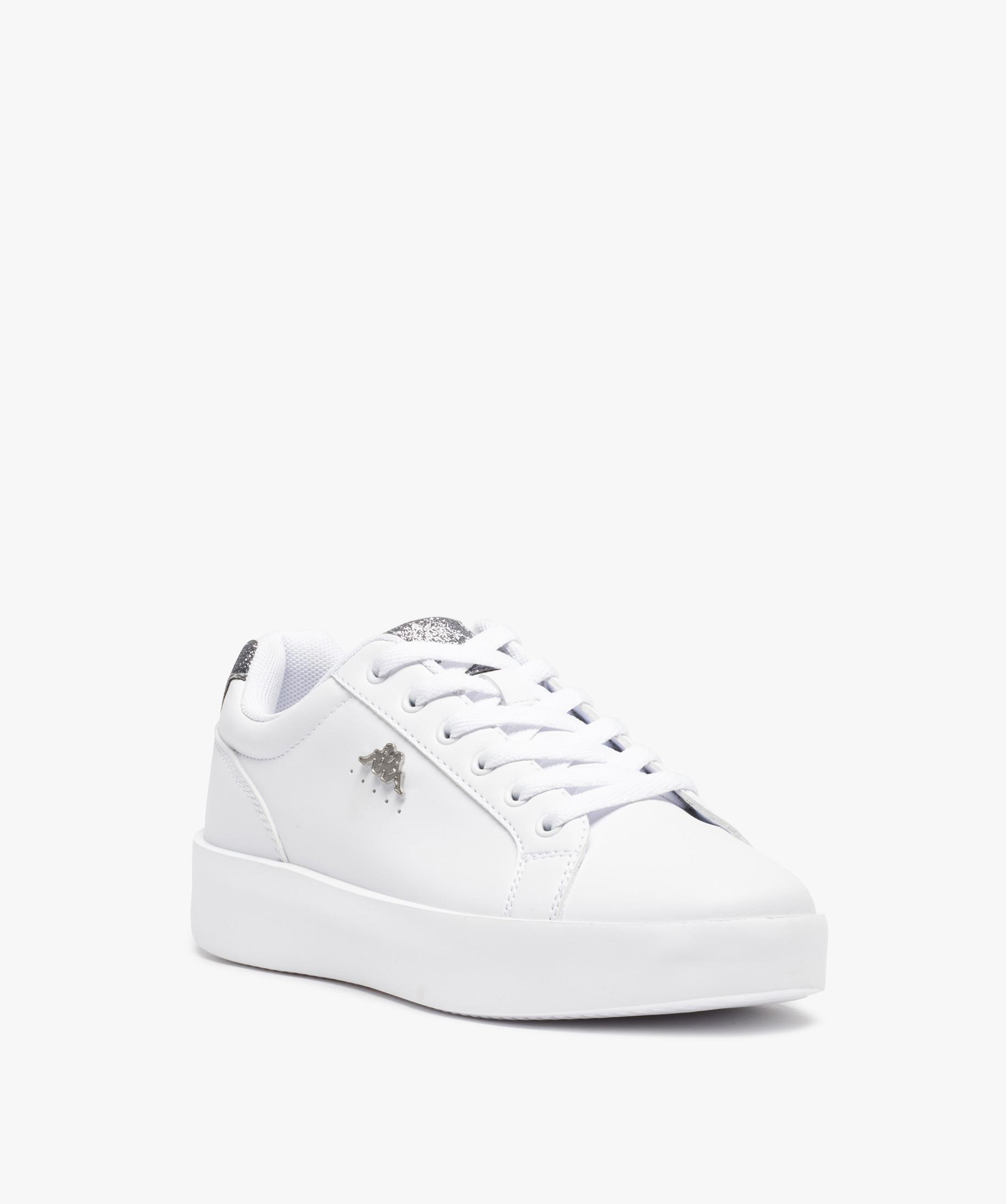 Baskets femme unies contrefort paillet Kappa blanc GEMO
