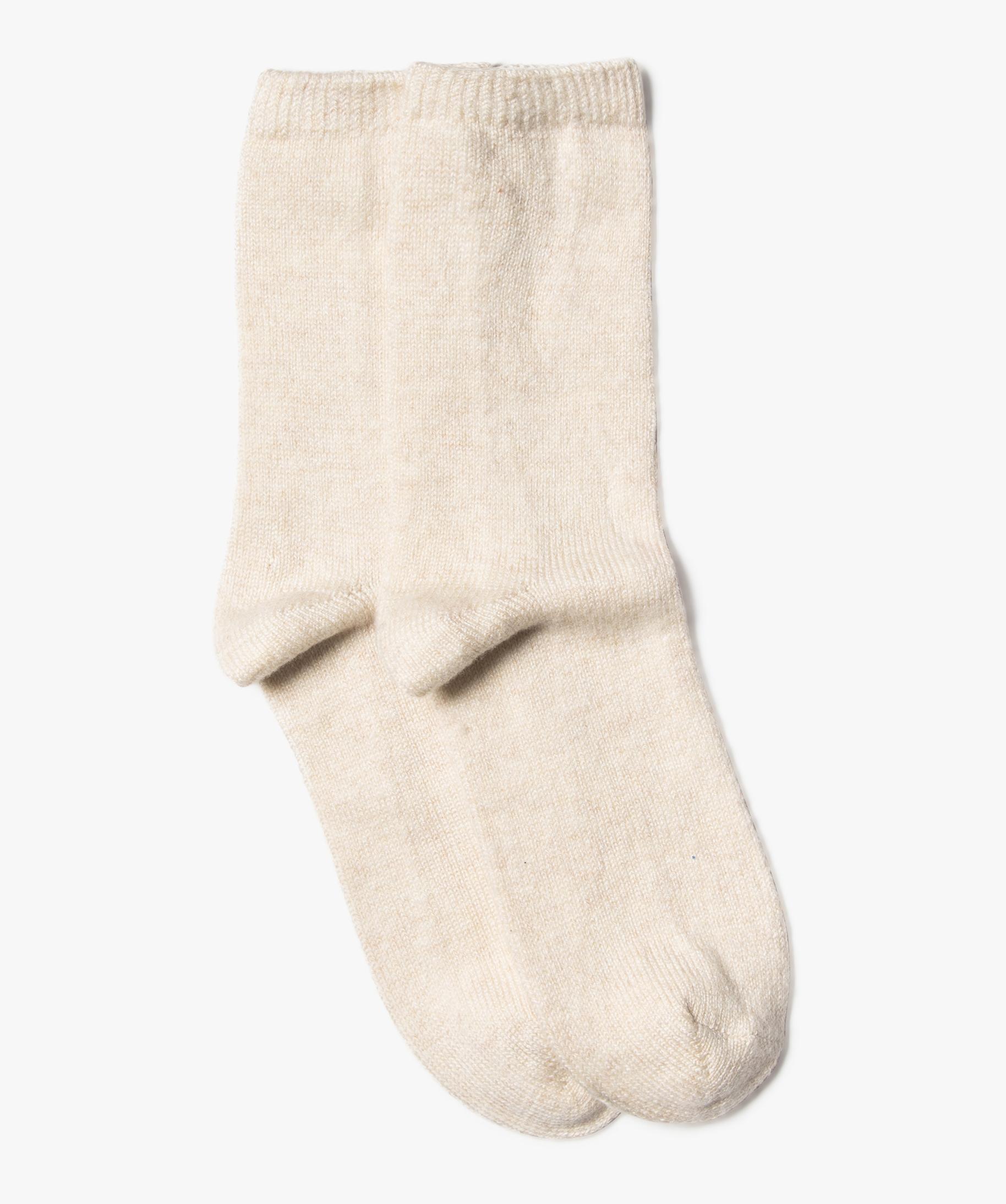 Chaussettes hautes en maille douce femme ecru GEMO