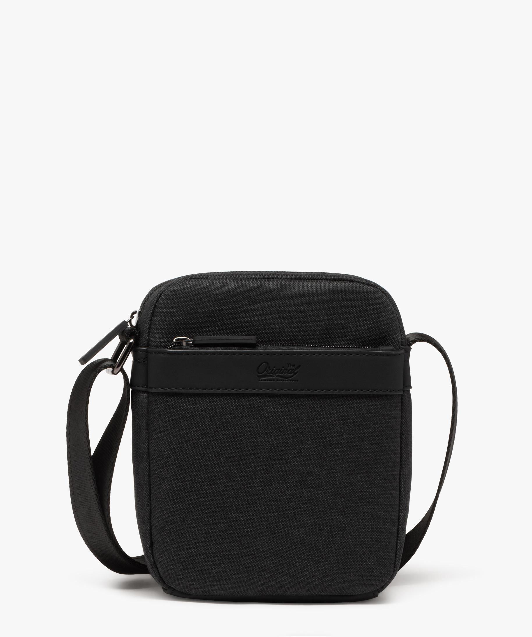 Sacoche compacte en toile a bandouliere ajustable homme noir GEMO