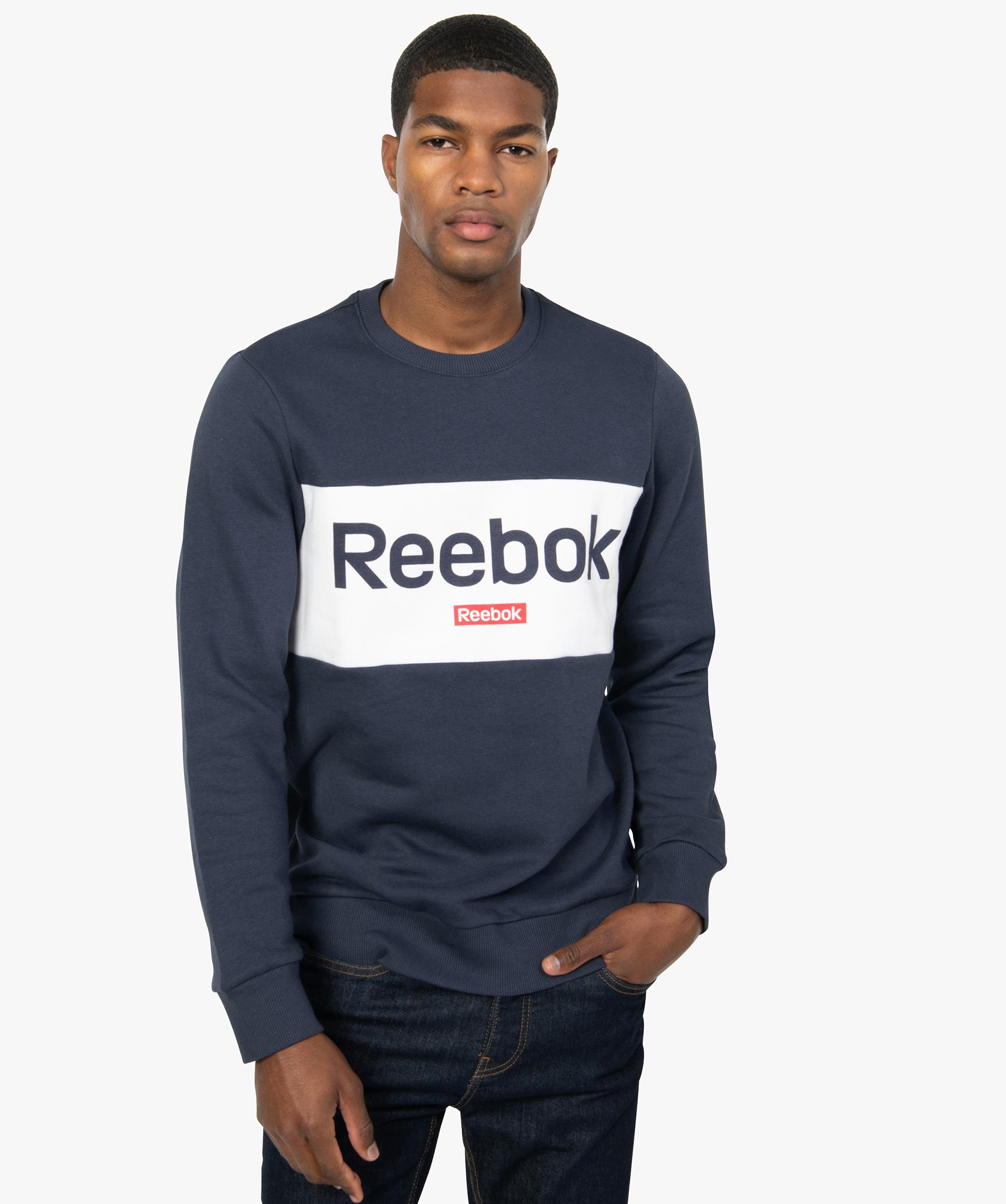 Sweat homme avec large inscription sur l avant Reebok marine GEMO