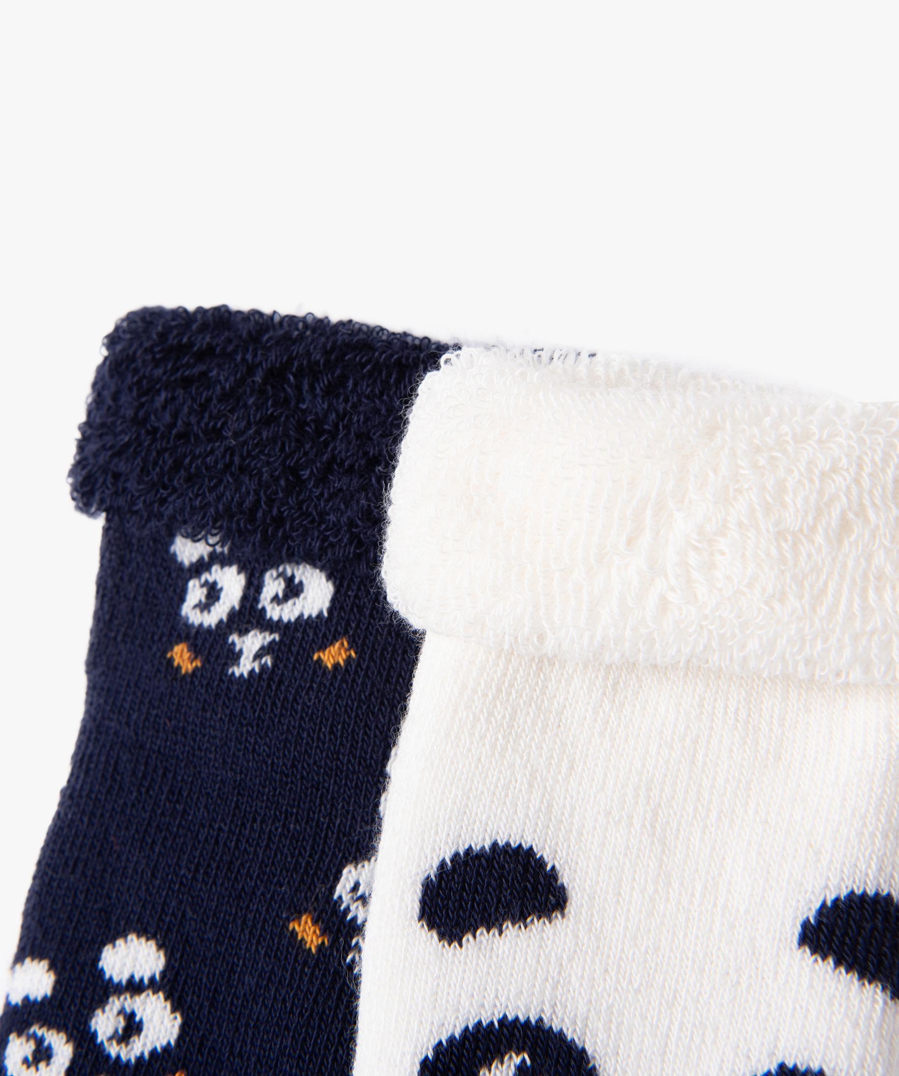 Chaussettes antiderapantes en maille bouclette bebe lot blanc chine GEMO