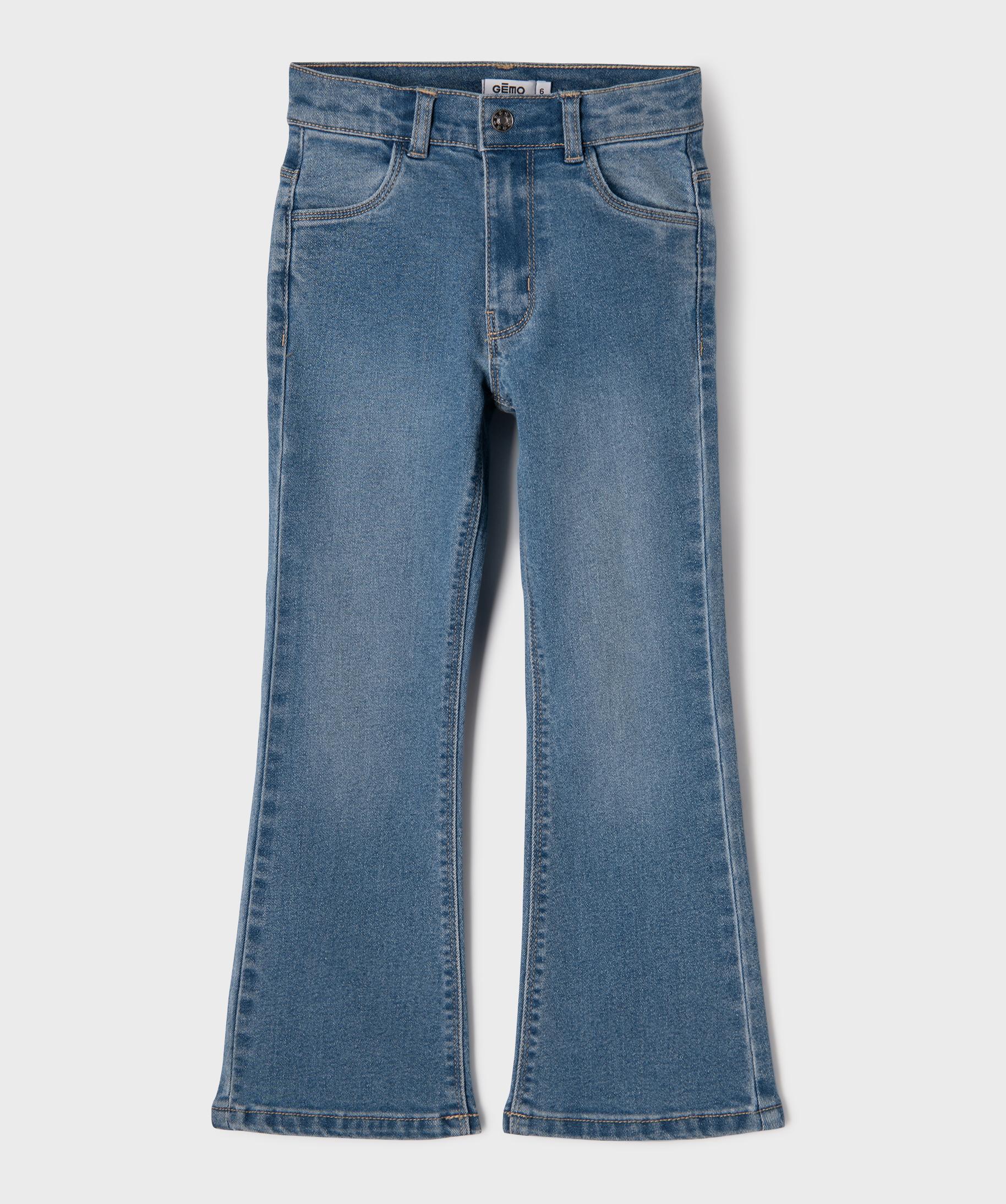 Jean Denim Fille Next - Taille Réglable 2-3 Ans, Bouton Diamanté, Détail Chat - Neuf Avec étiquettes