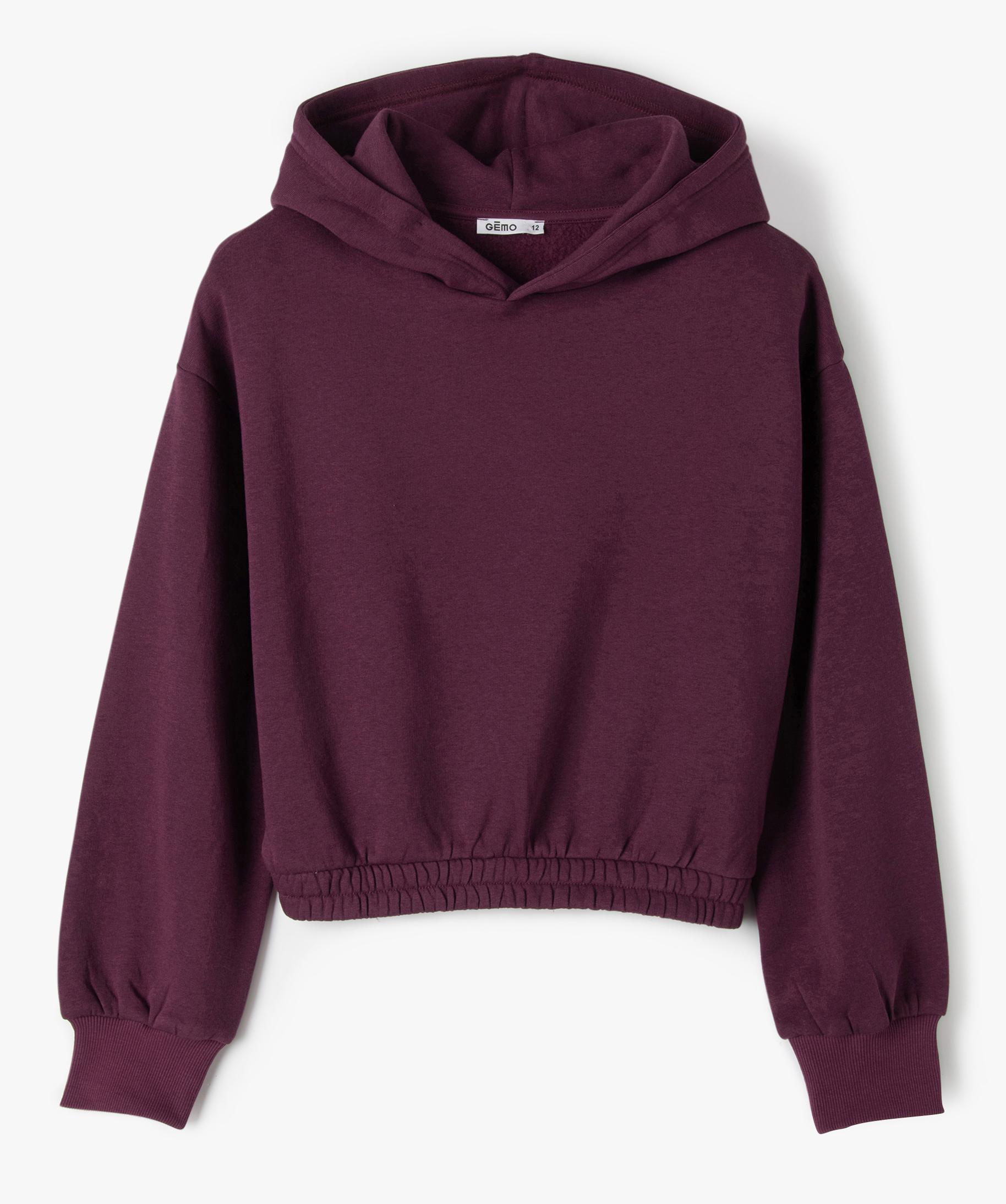 Sweat fille court et ample capuche GEMO