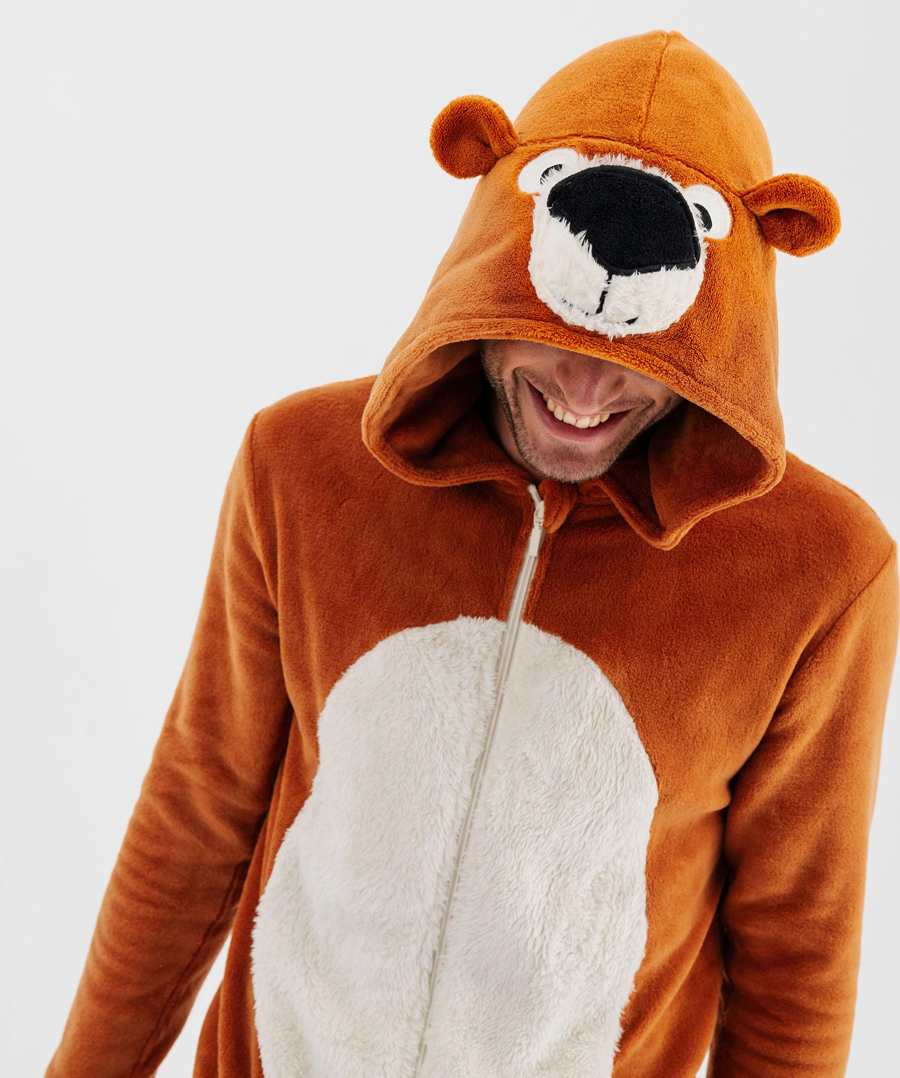 Combinaison Pyjama Polaire à Capuche Homme – Onesie Teddy, Grande Taille – Chaud, Confortable Pour La Maison