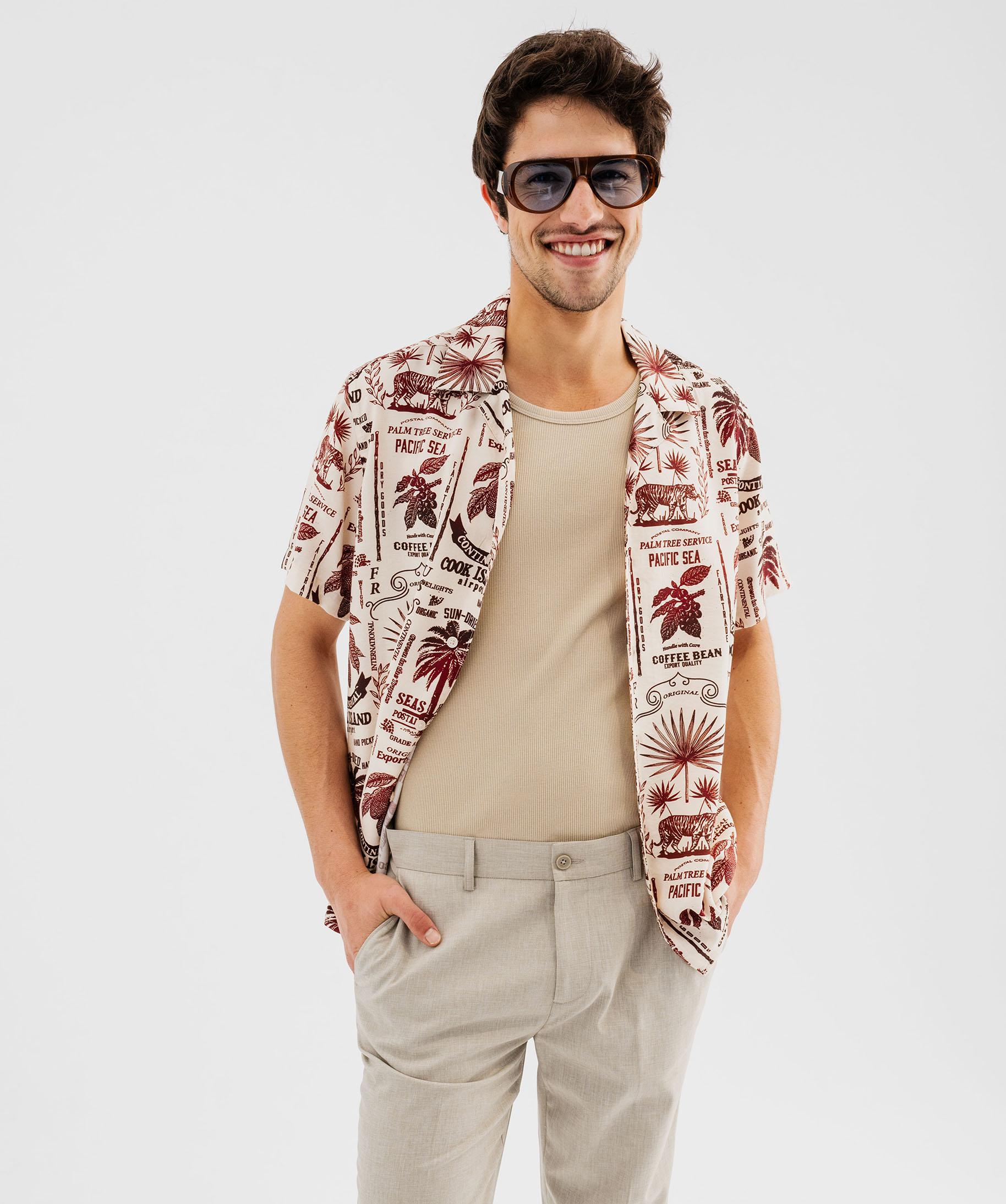 Chemise Havane Lavande - Col Cubain