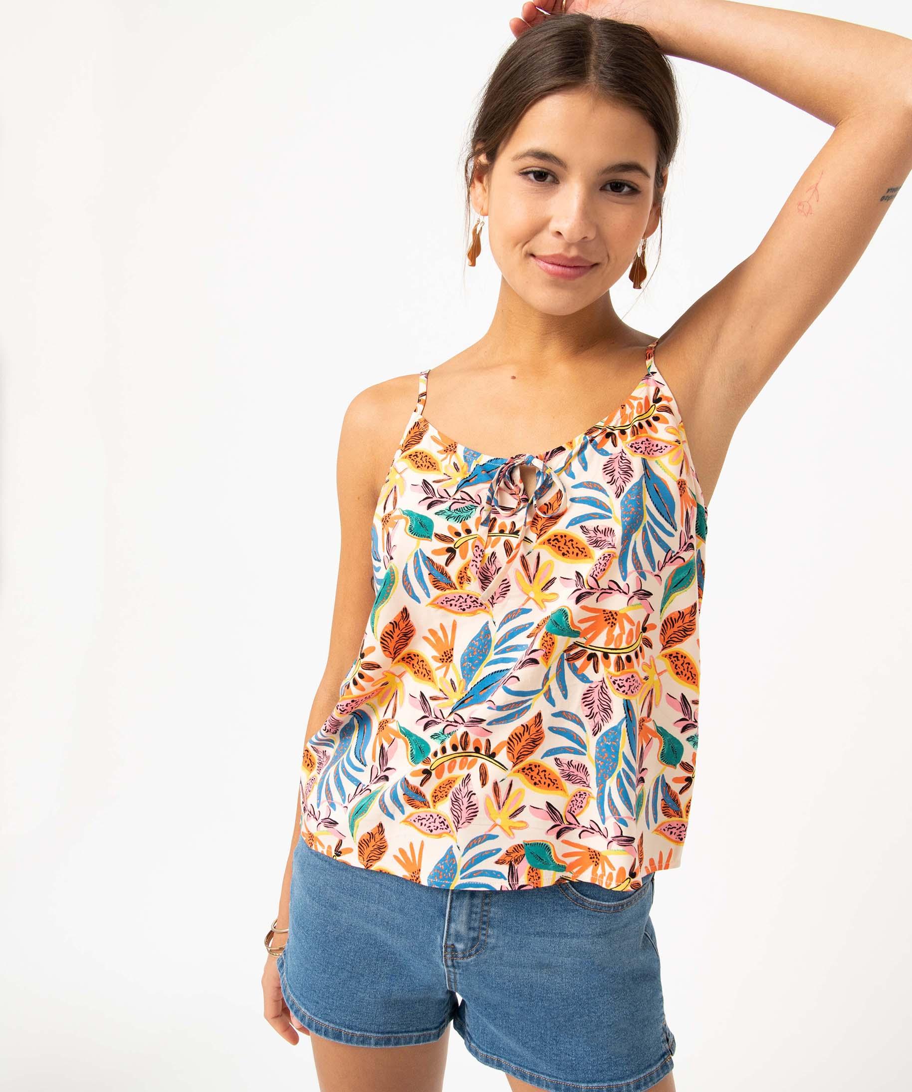 Débardeur Femme Motif Tournesol - Tissu Synthétique Doux - Taille S à XXL - Style Décontracté été