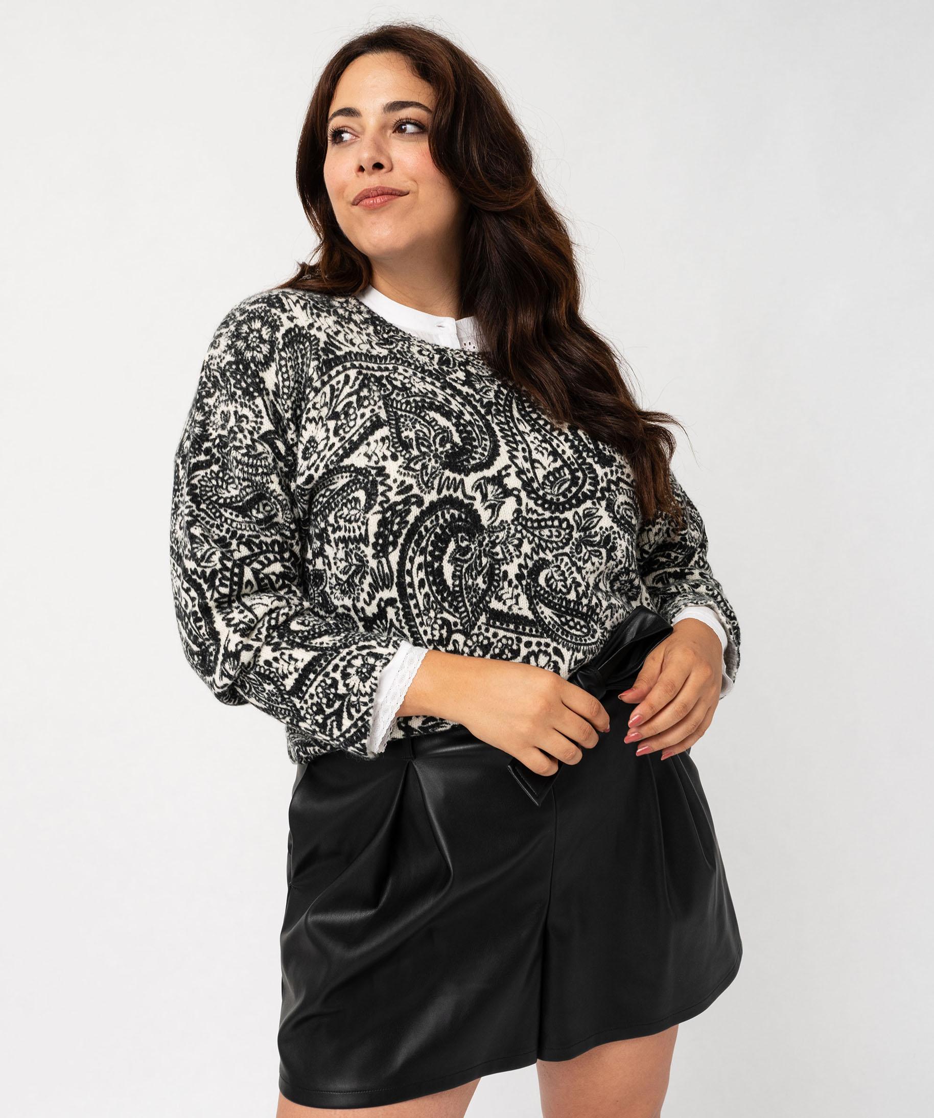 Pull grande taille pour femme Halloween imprimé haut tendance rayé Pull grande taille pour femme Halloween imprimé haut tendance rayé