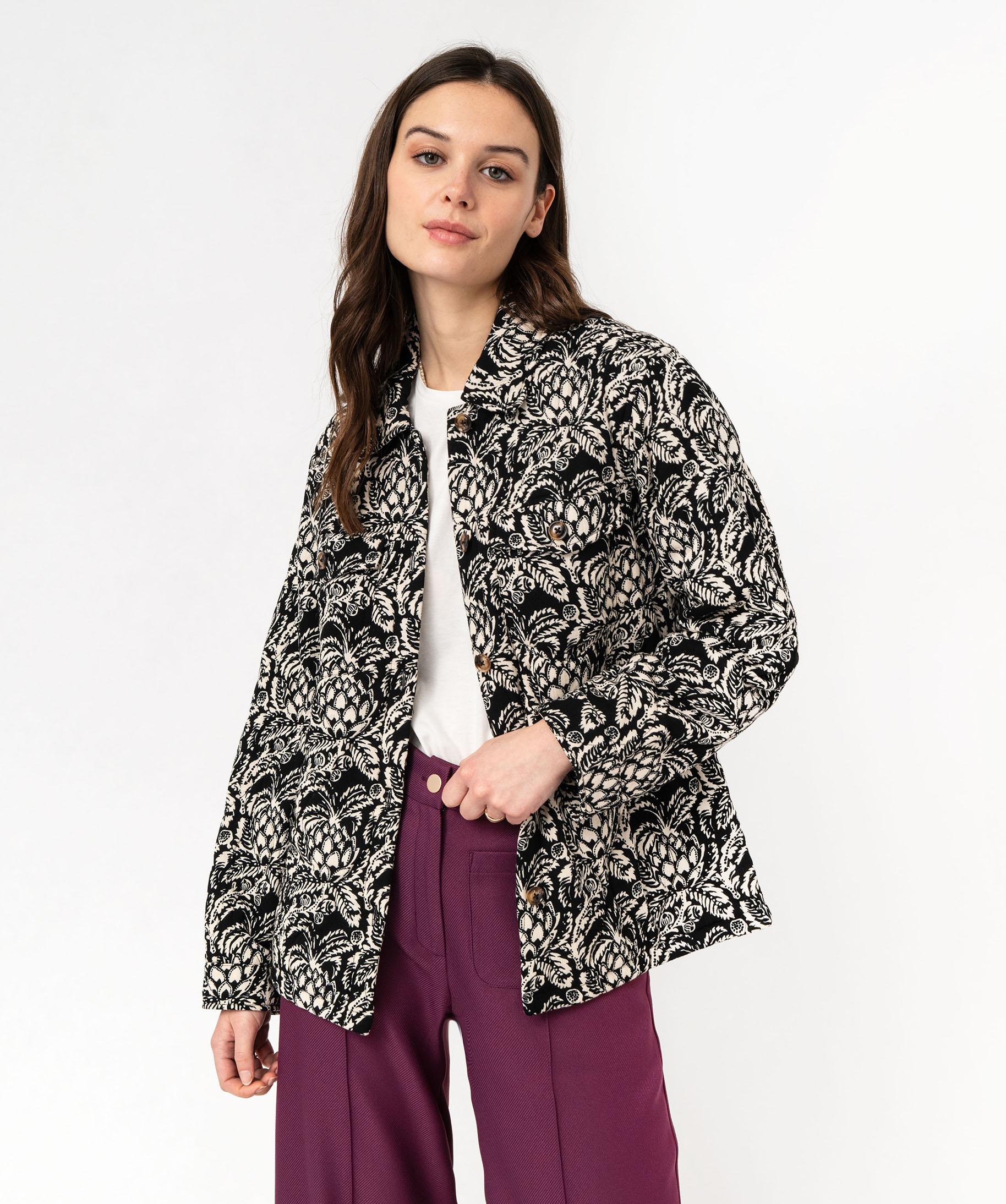 Veste matelass?�e ?� motifs fleuris femme imprime | GEMO