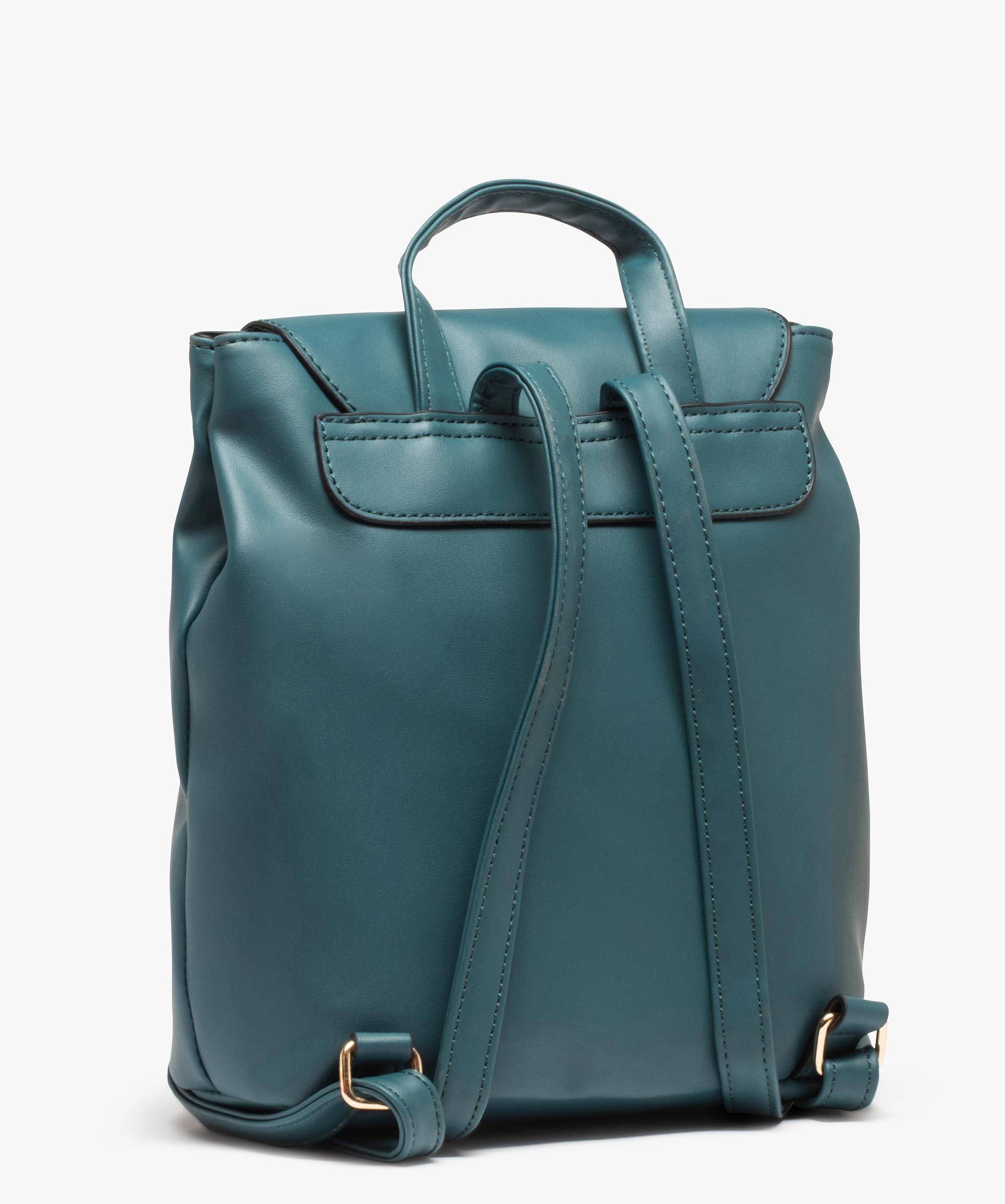 Sac dos femme uni volume ajustable bleu GEMO