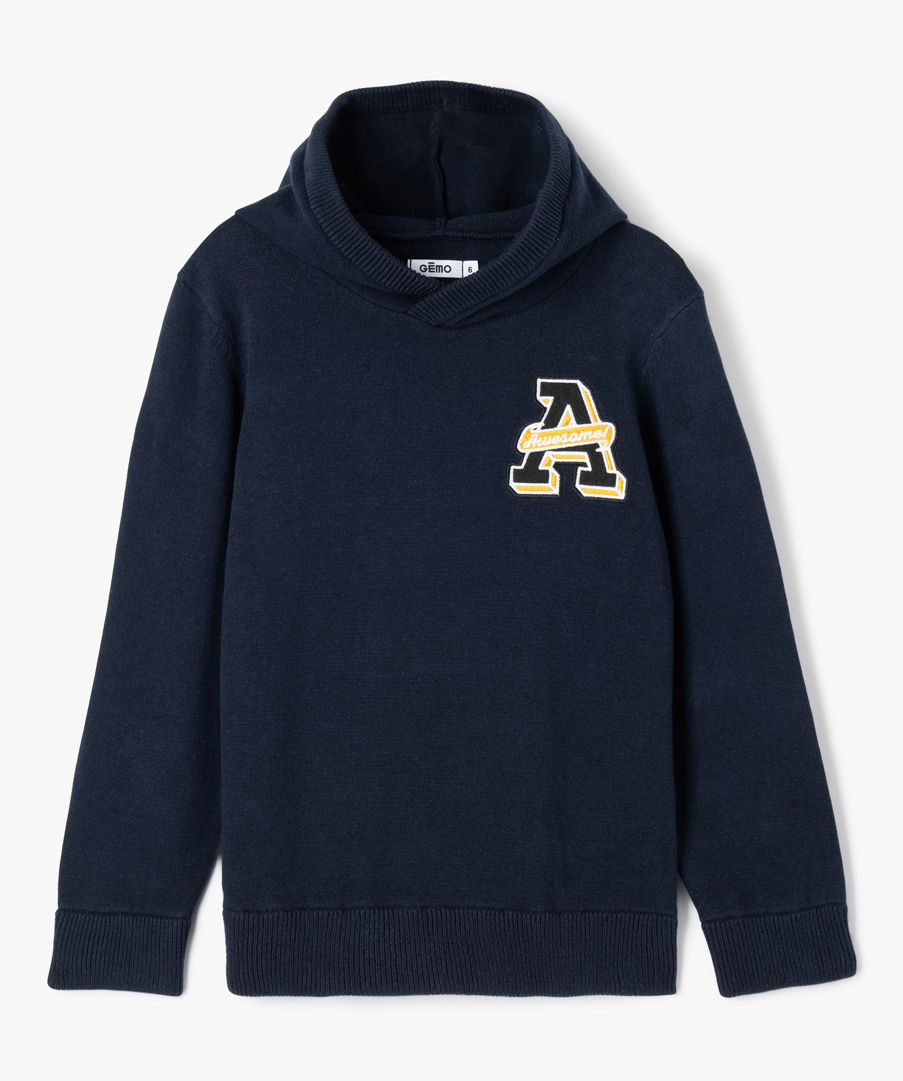Pull Garçon 7-8 Ans – Bleu, Col Rond, Manches Longues – Coton – Occasion TB