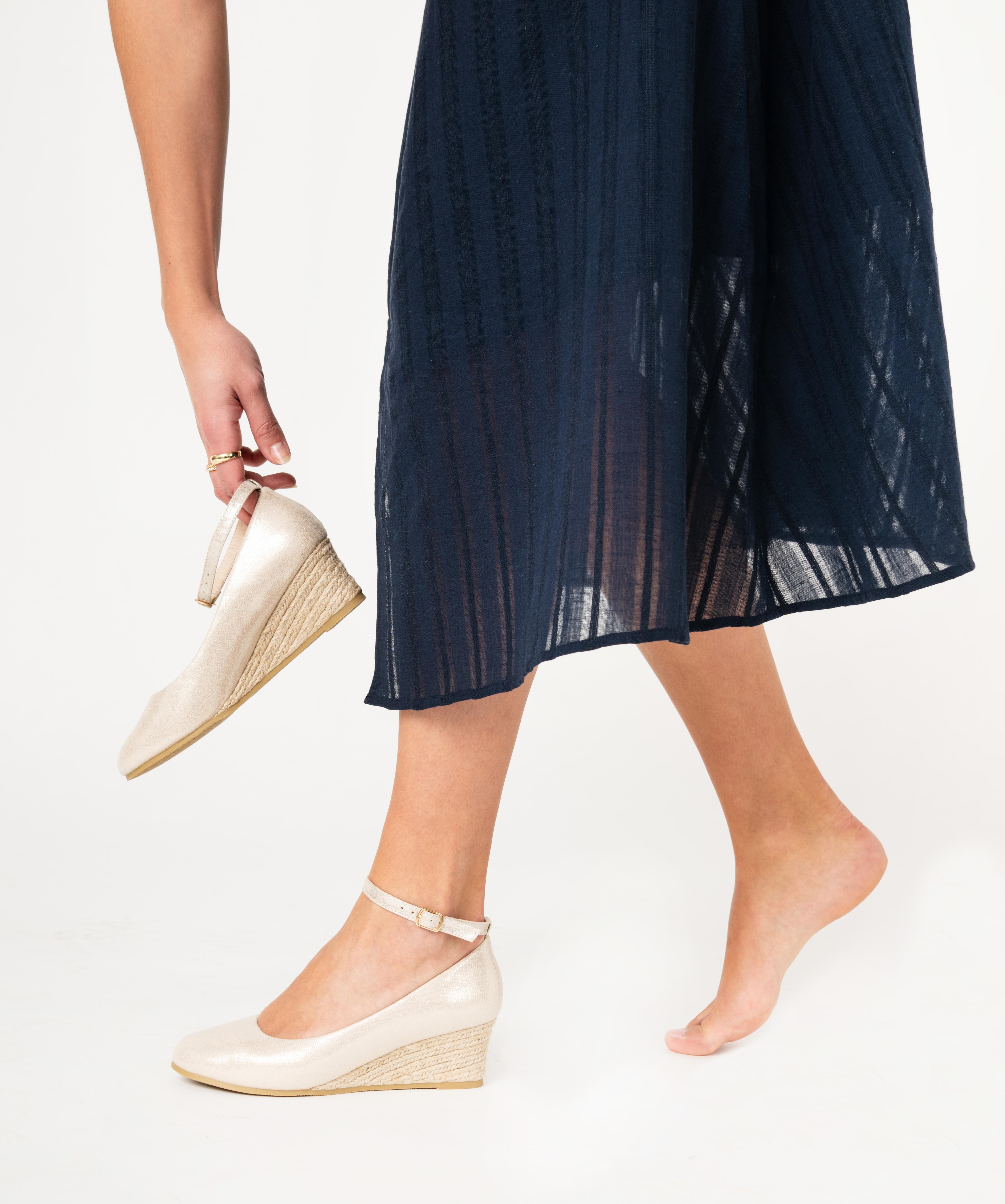 chaussure compensée paillette