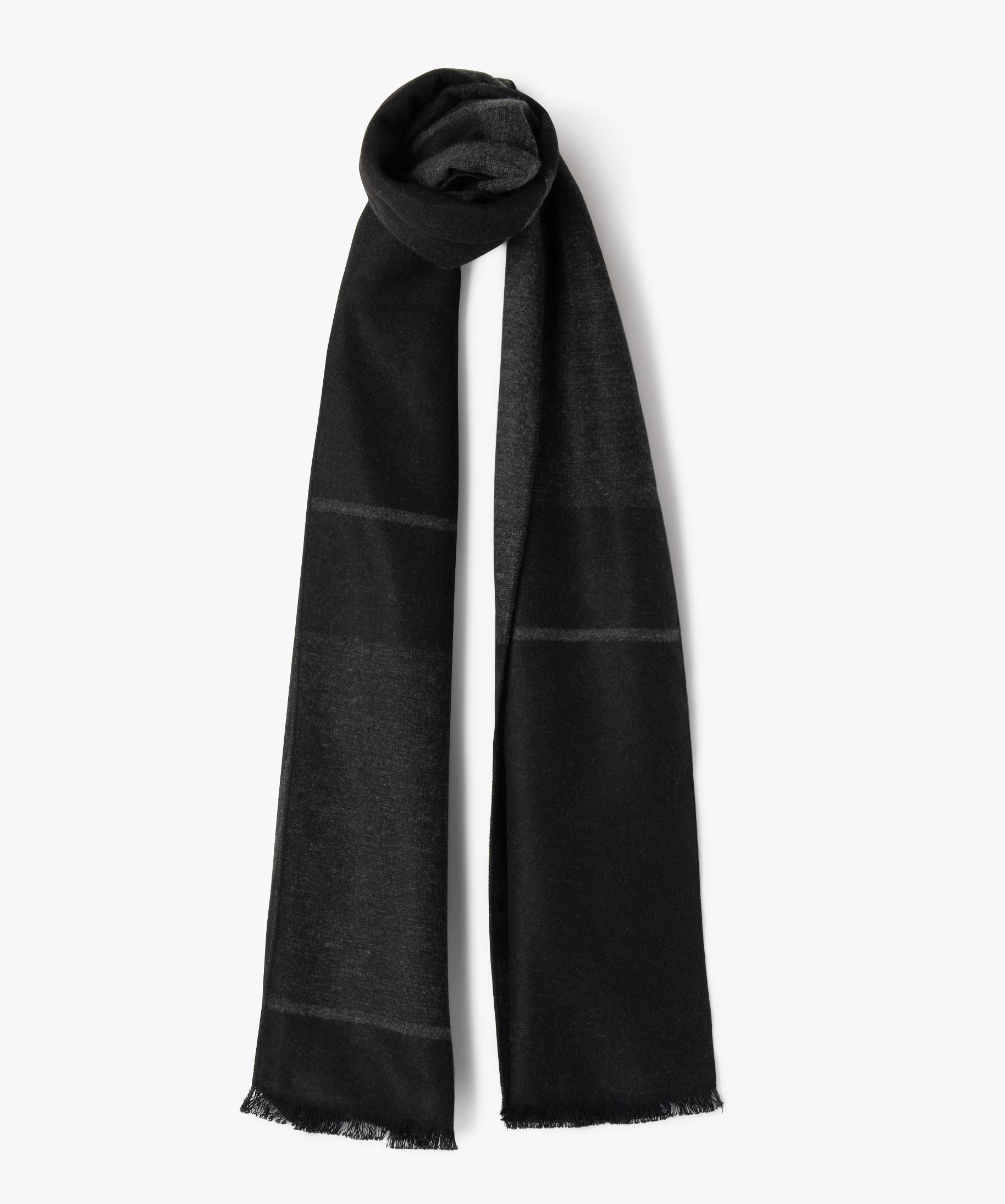 JWSilk Écharpe Longue En Soie Charmeuse Pour Homme - Carreaux Noirs Et Bleus, 160 X 26 Cm