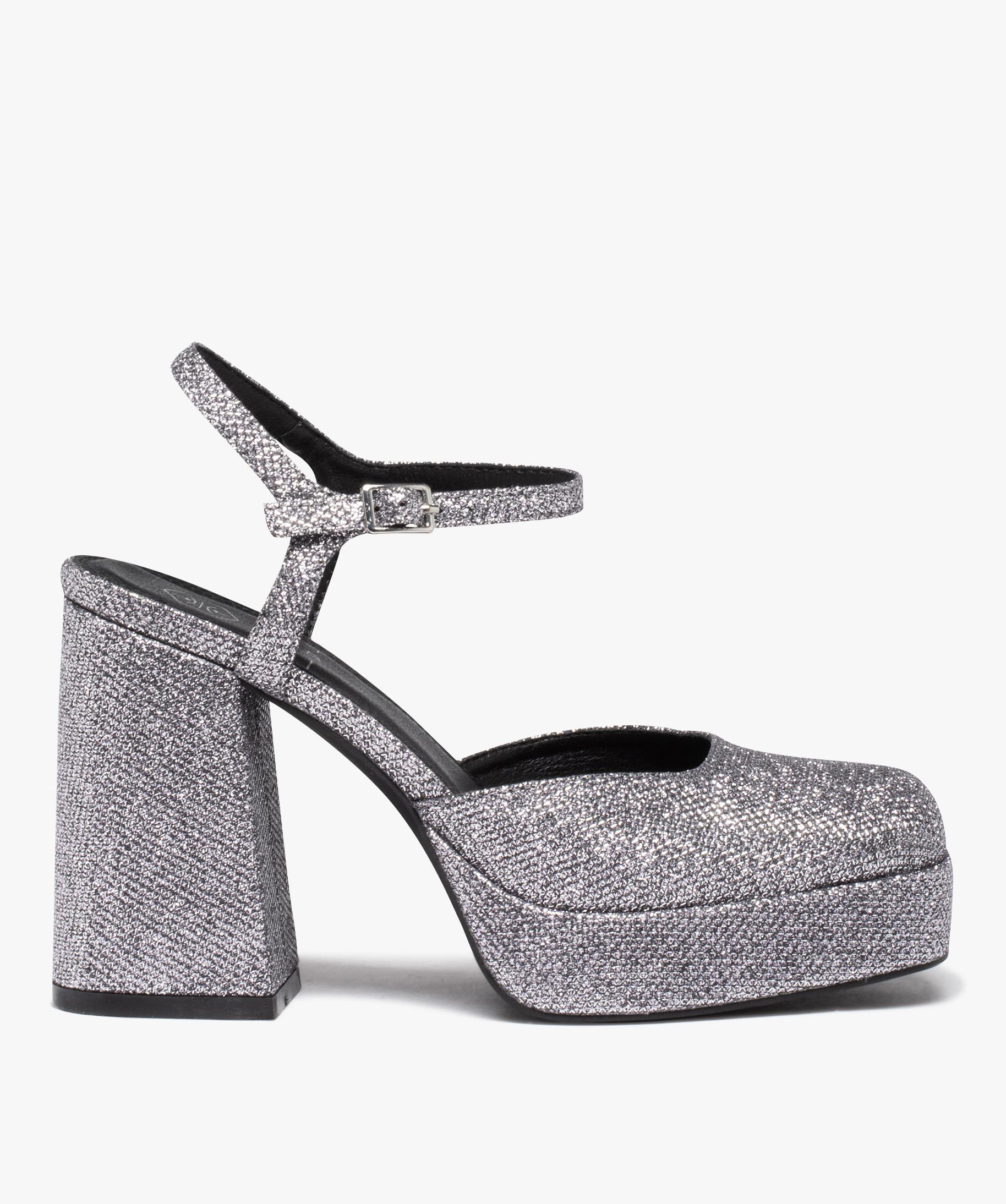 chaussure talon carre pailleté