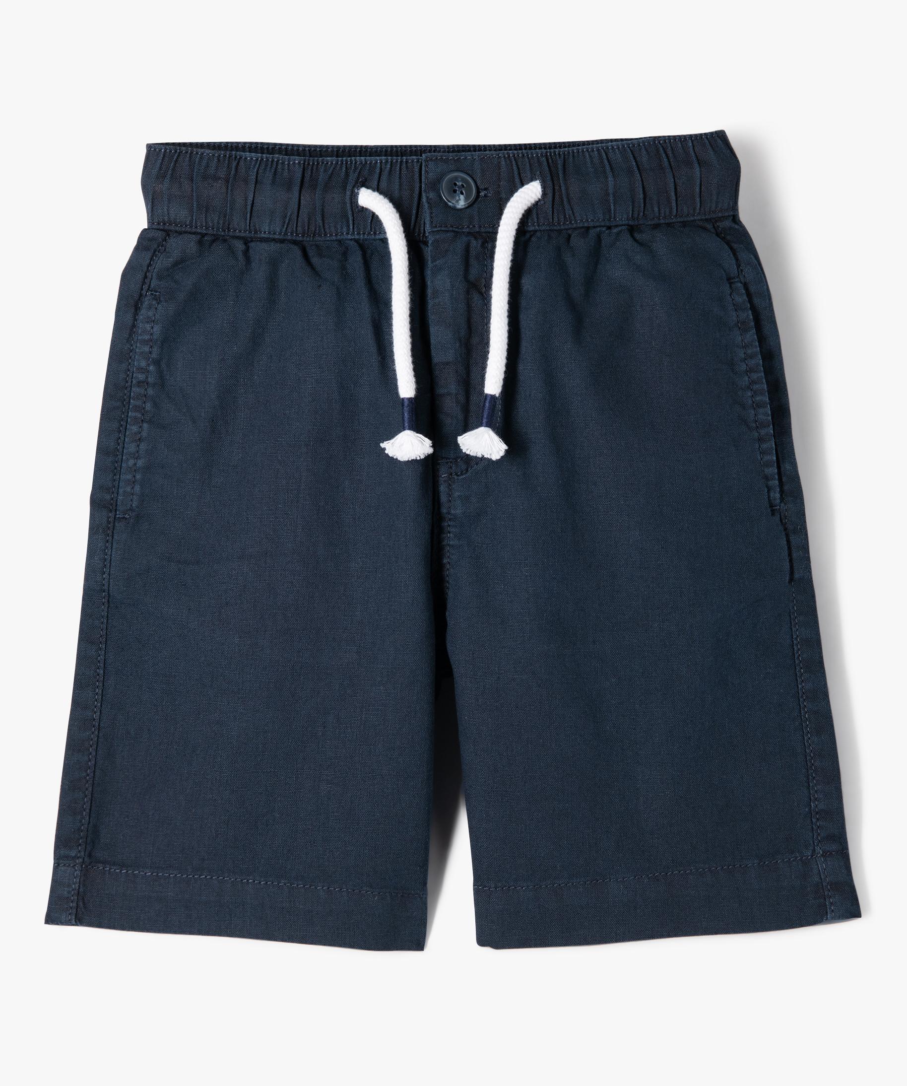 Bermuda Court Garçon Vertbaudet - Molleton Imprimé Dinosaures/Jungle - Taille Adjustable