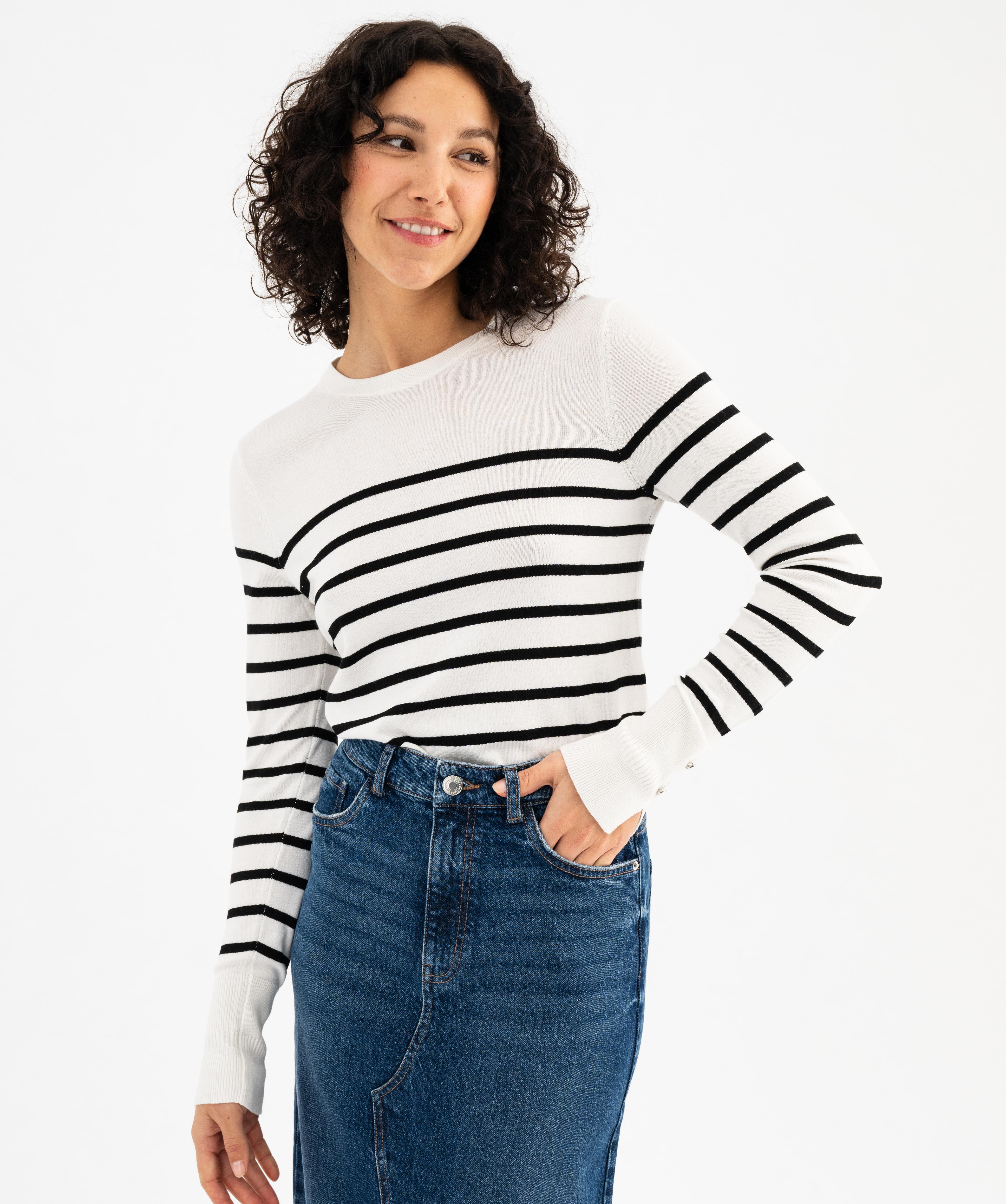 Jupe Balançoire Marks And Spencer - Rayée Gris - Taille 10 - Femme - Viscose - Occasion