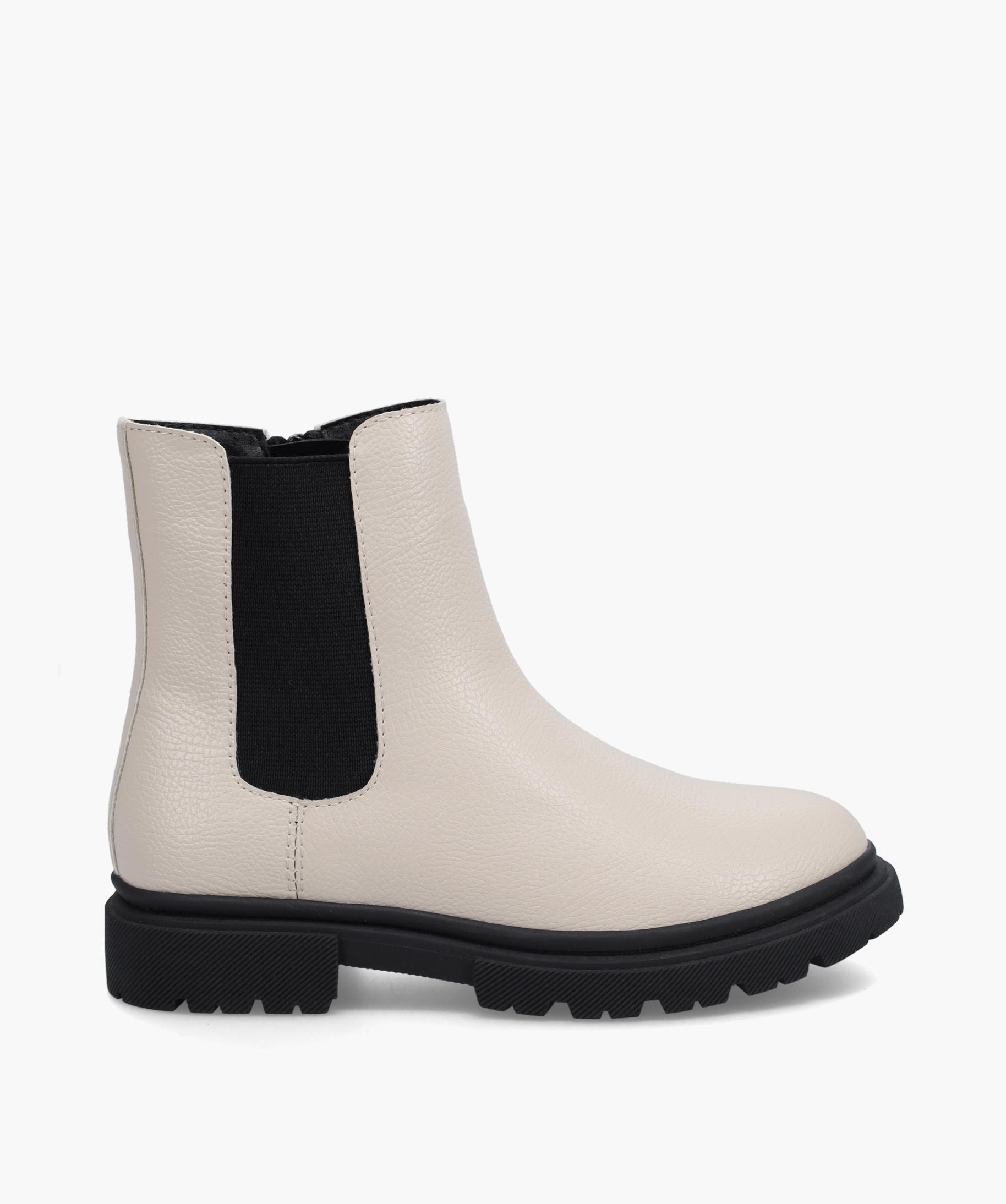 Chelsea boots fille sur semelle crantee beige GEMO