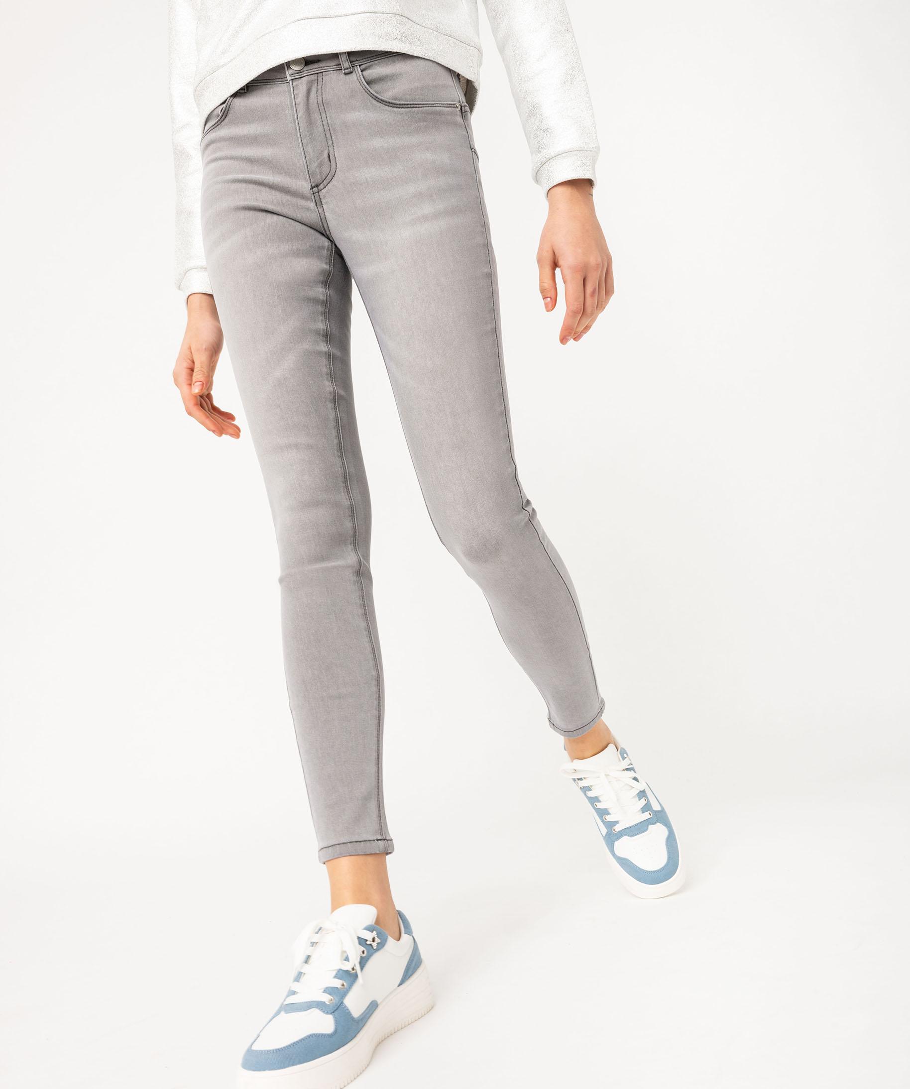 Jean Skinny Push Up Taille Normale Femme Gris Clair GEMO