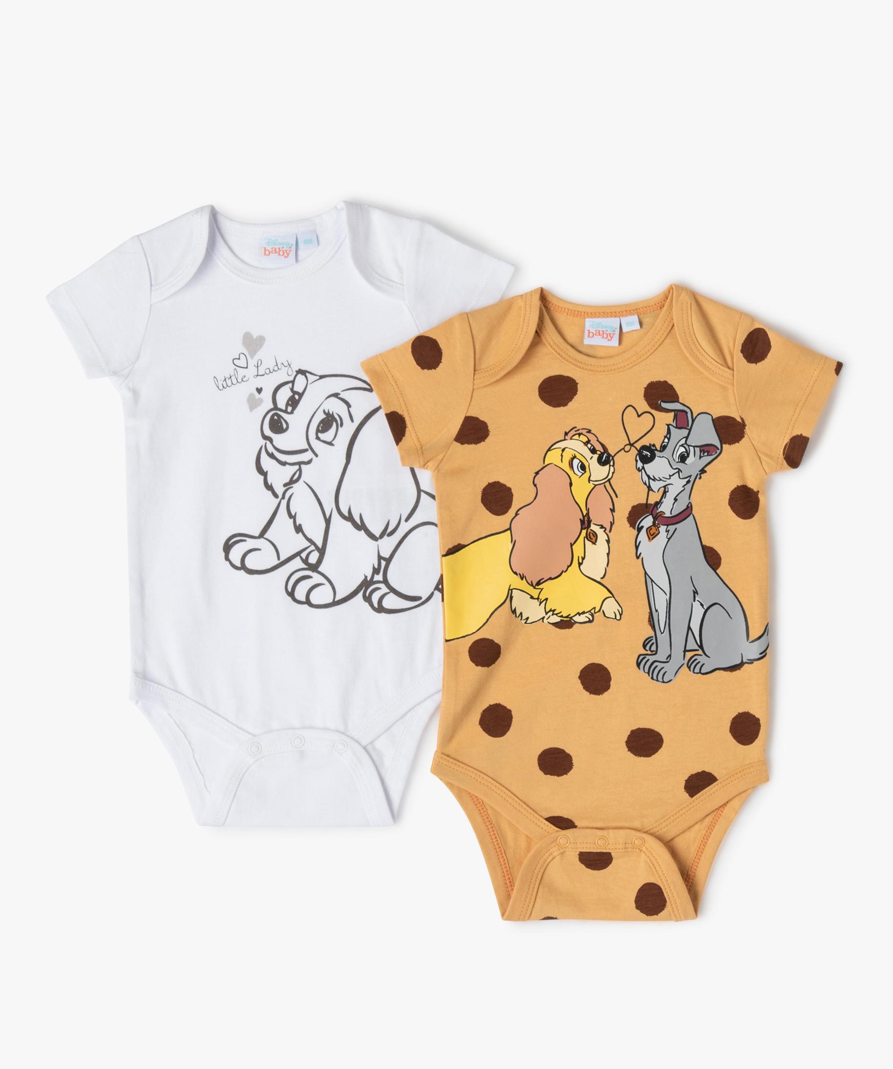 Vêtements Pyjama La Belle Et Le Clochard Body Bébé Manches Courtes