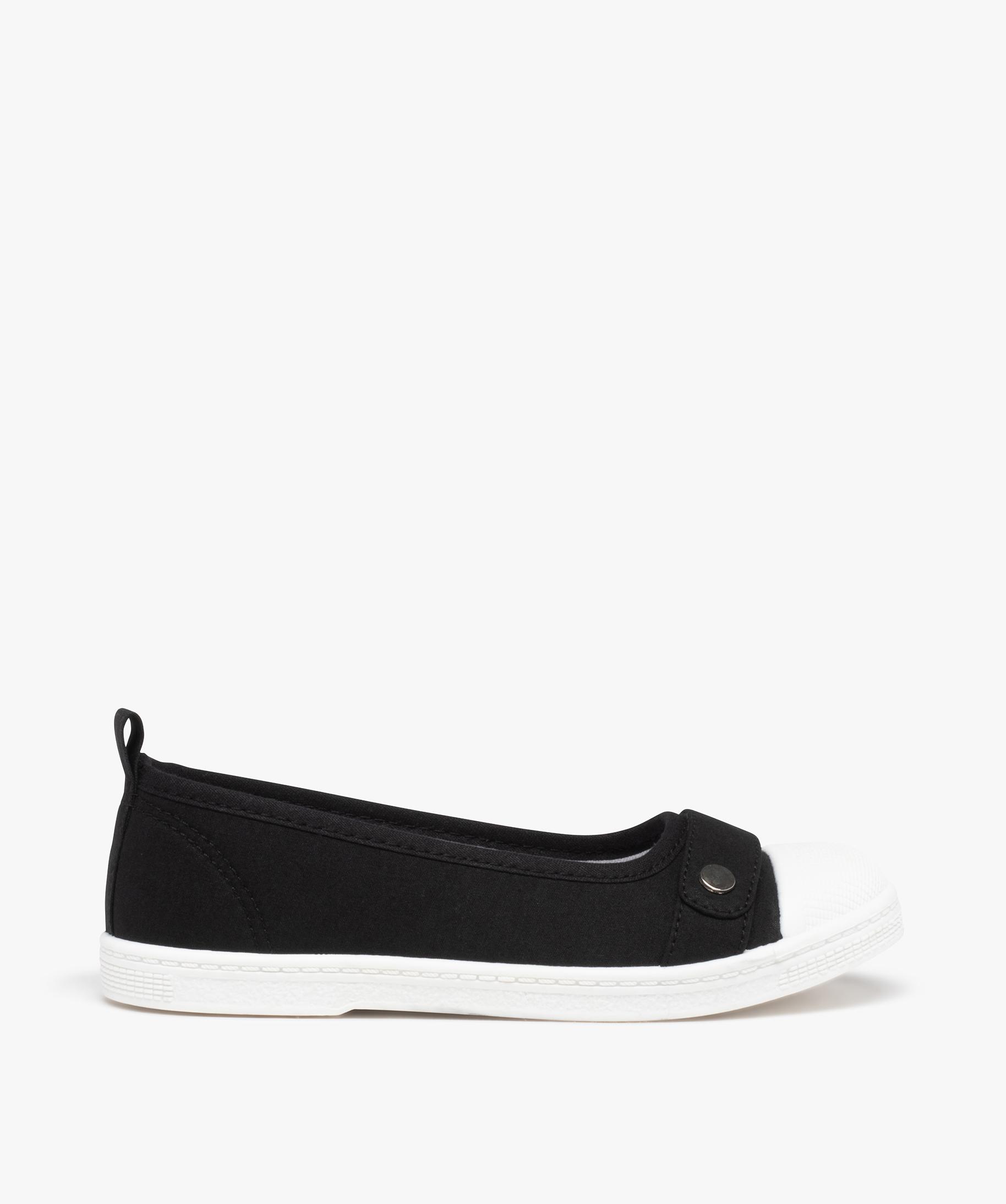 ballerines-fille-en-toile-avec-bout-renforc-noir-gemo
